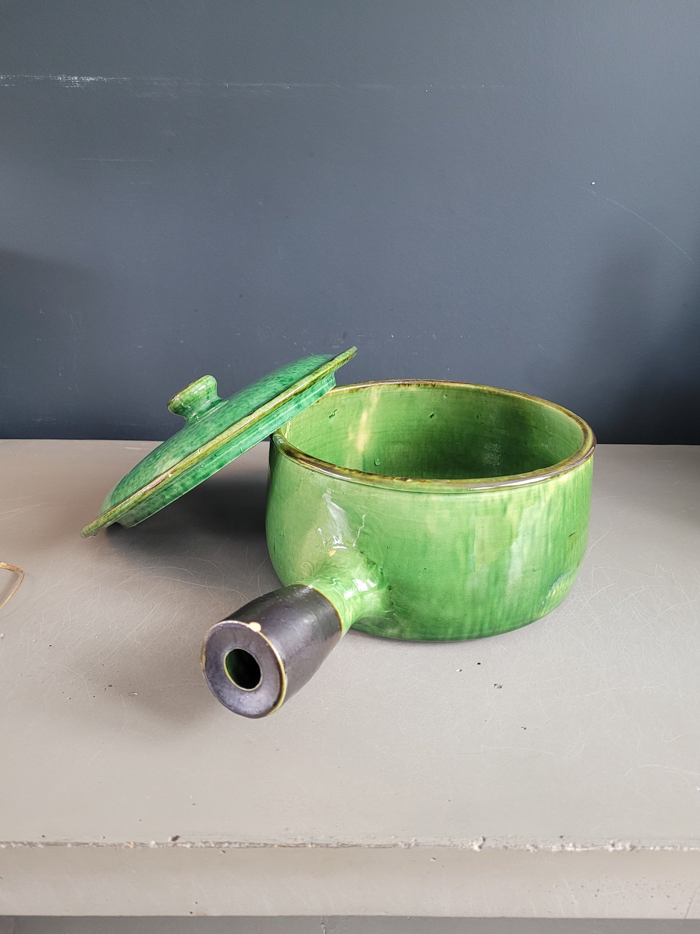 Caquelon à couvercle en terre cuite Vallauris - Ref 324