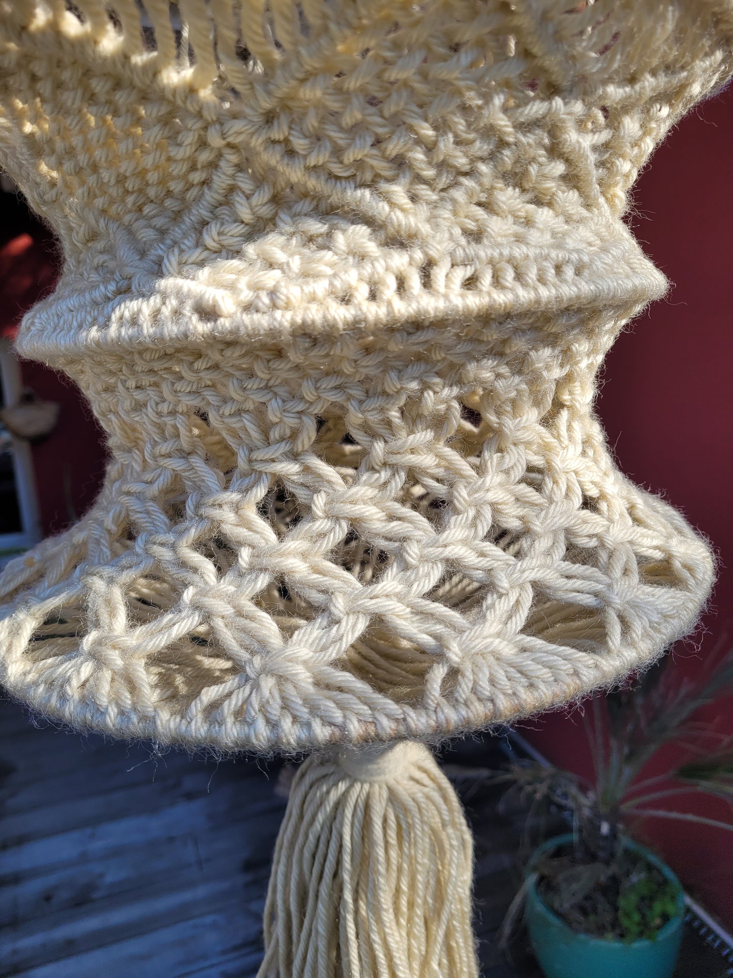 Suspension vintage en macramé - Ref 880