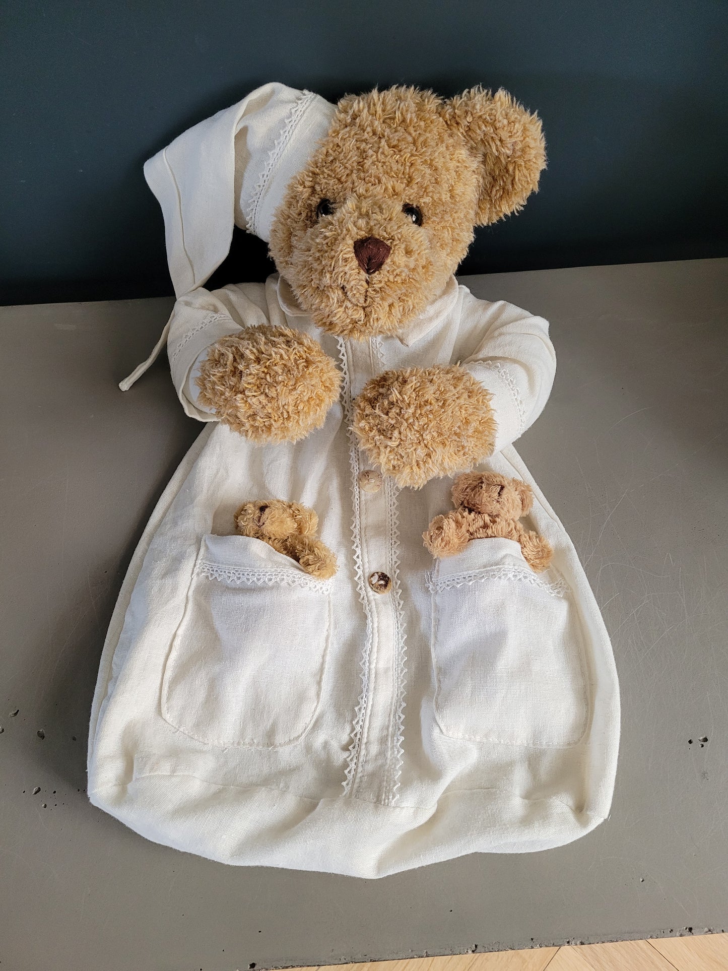 Porte pyjama nounours en lin La Galleria - Ref 326