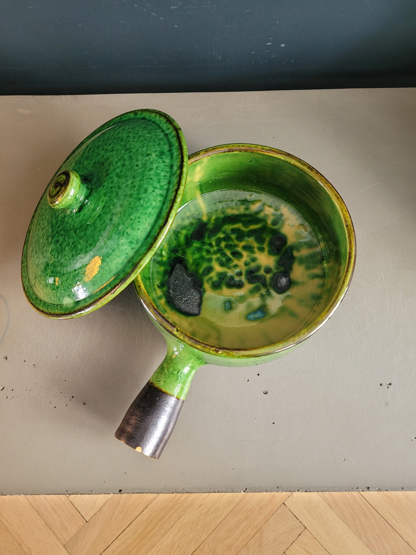 Caquelon à couvercle en terre cuite Vallauris - Ref 324