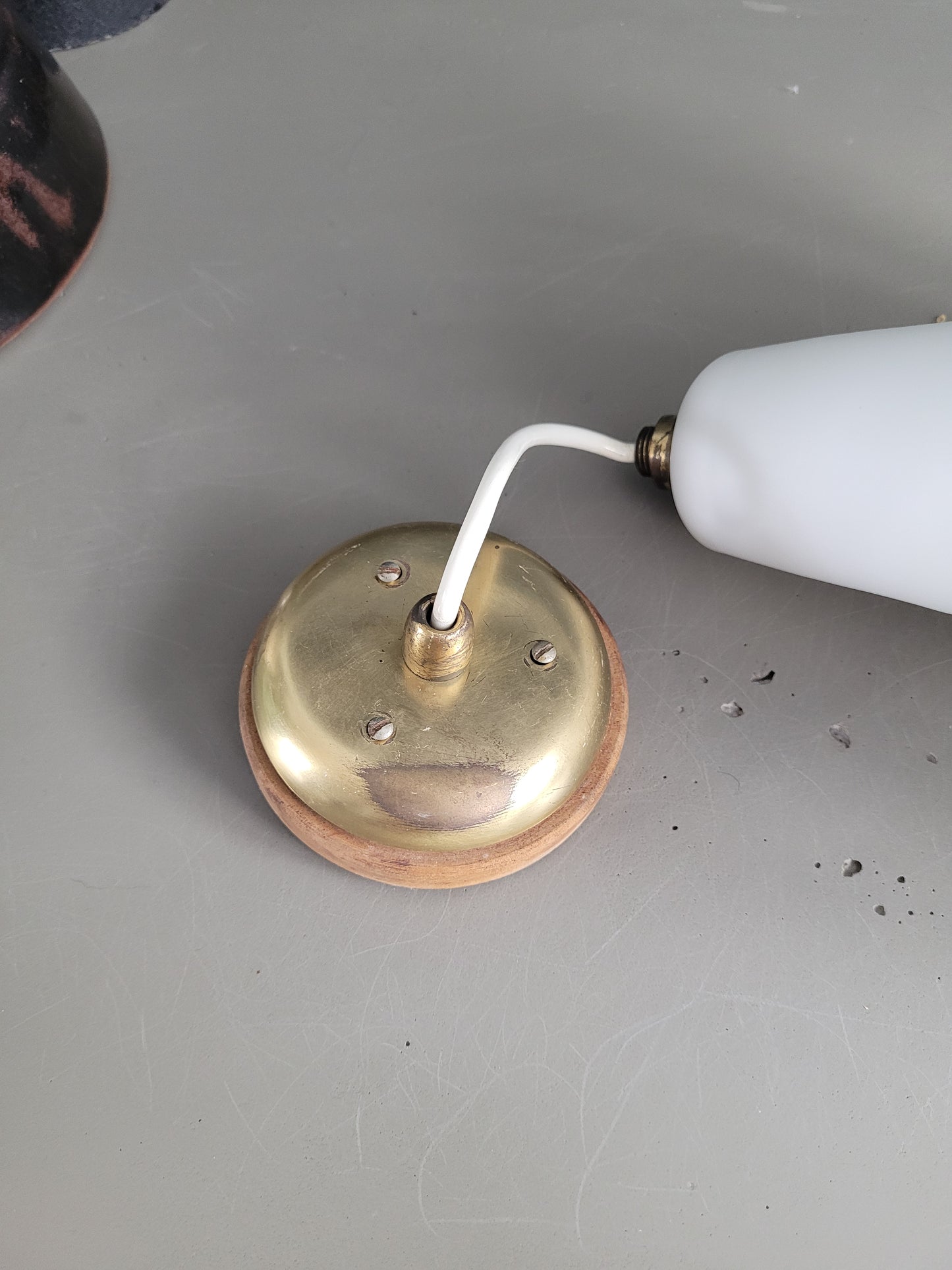 Suspension opaline poire vintage- Ref 457