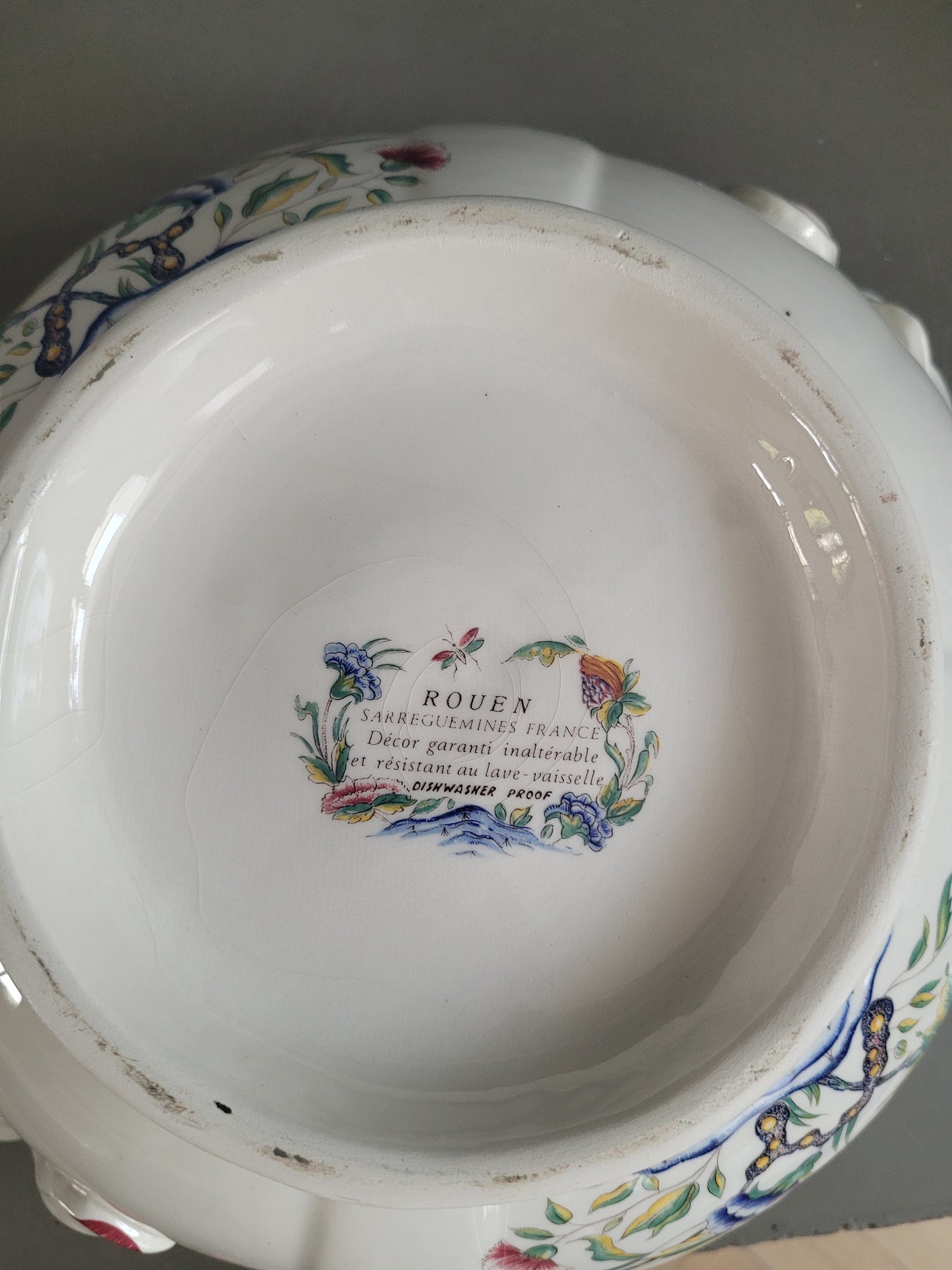 Soupière en faience émaillée Sarreguemines modèle Rouen - Compatible lave-vaisselle - Ref 392