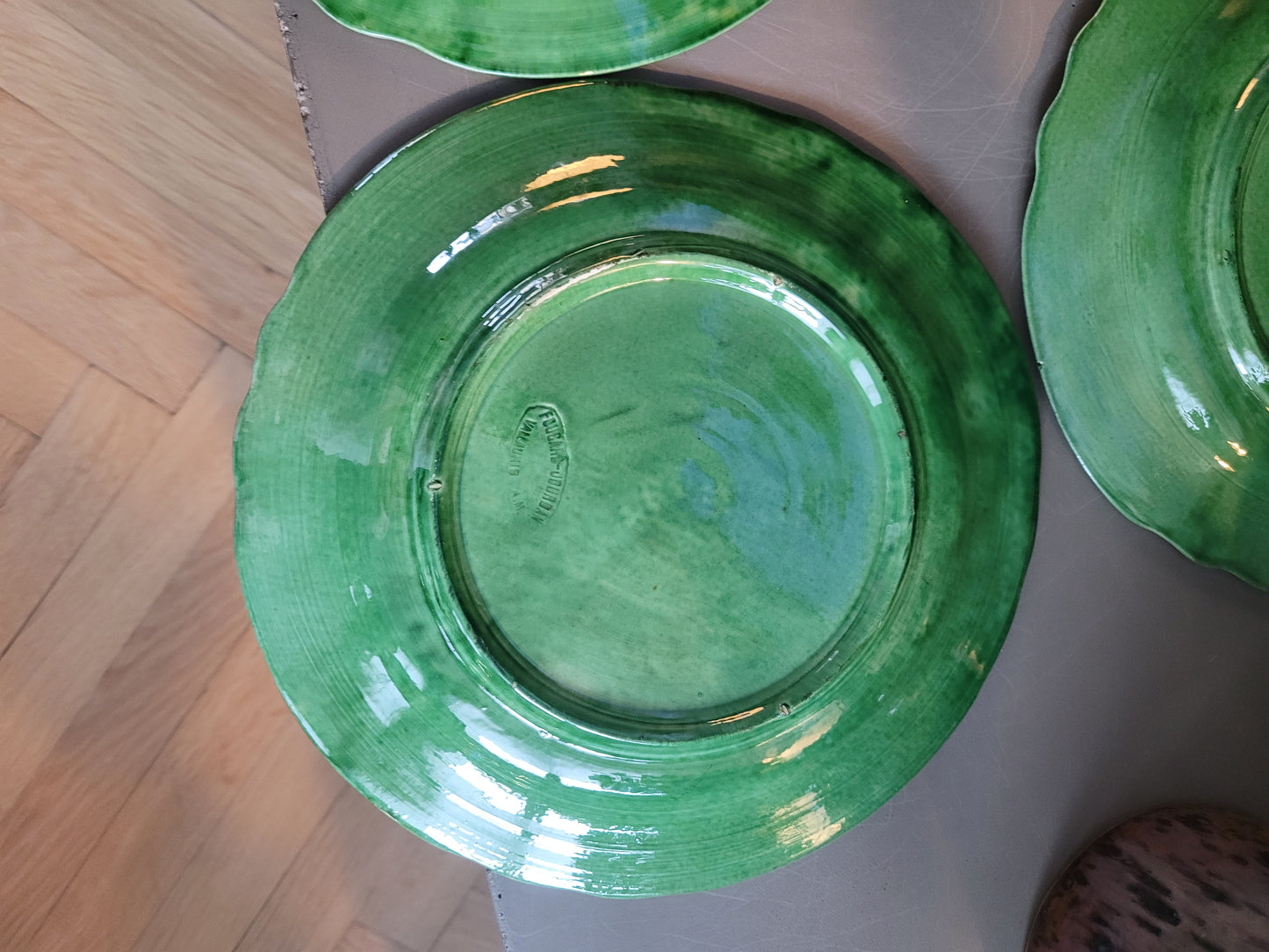 Serie d'assiettes Vallauris vertes - Ref 478