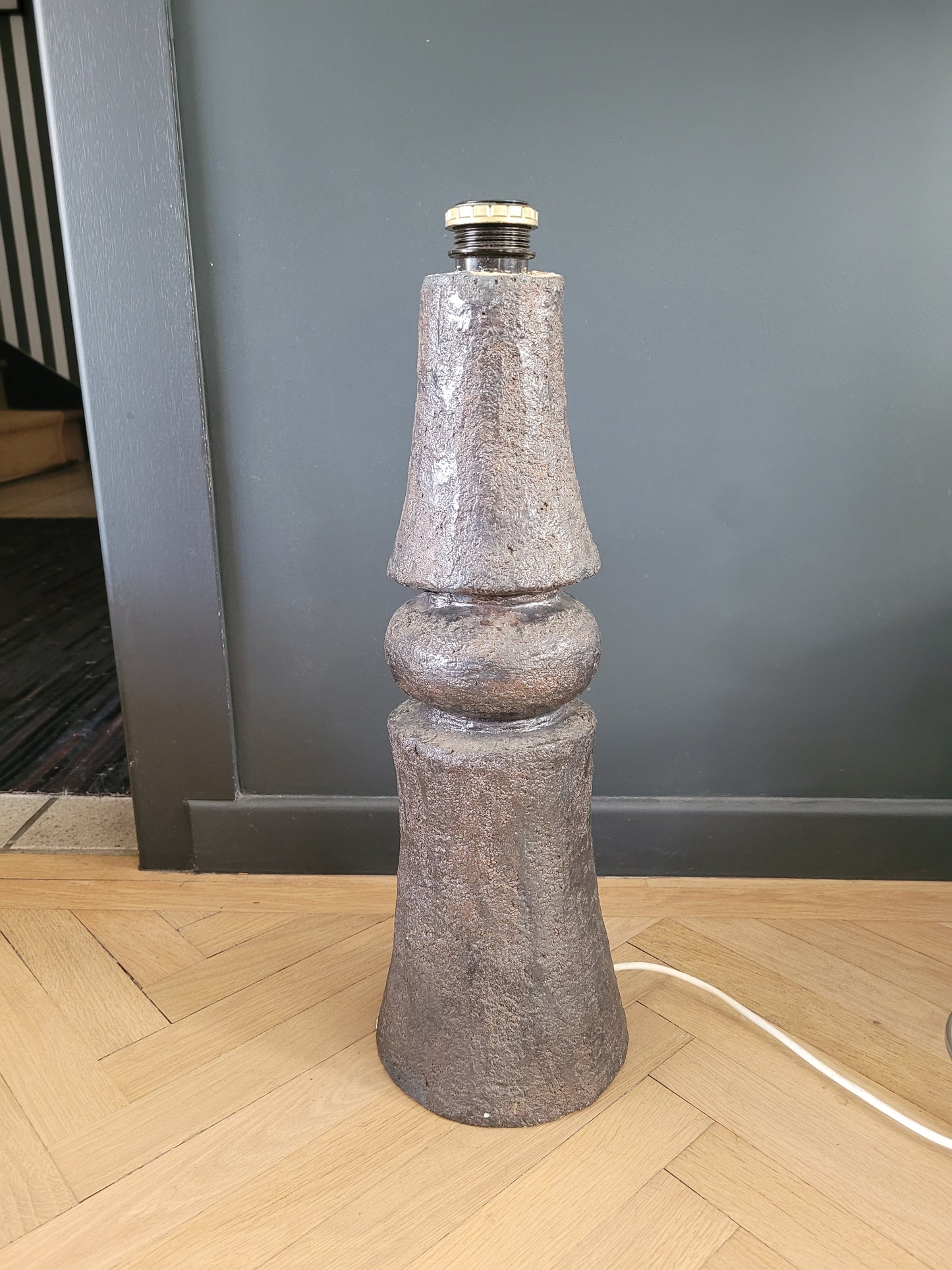 Pied de lampe vintage en béton - pièce unique - Ref 498
