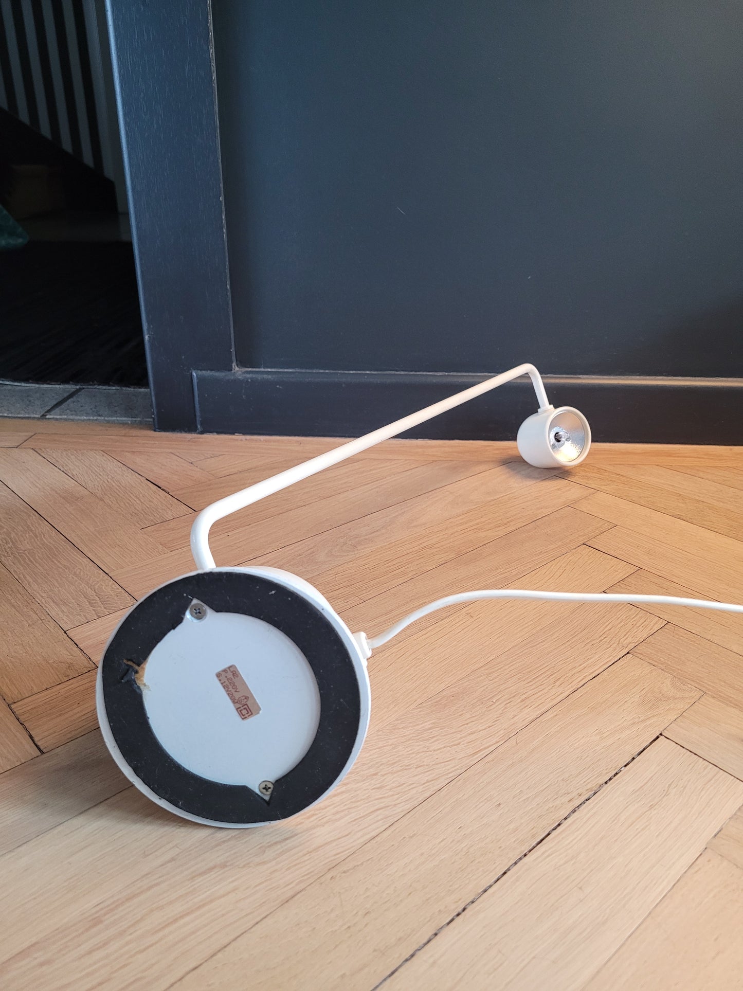 Lampe de bureau vintage articulée laquée blanc - Ref 281