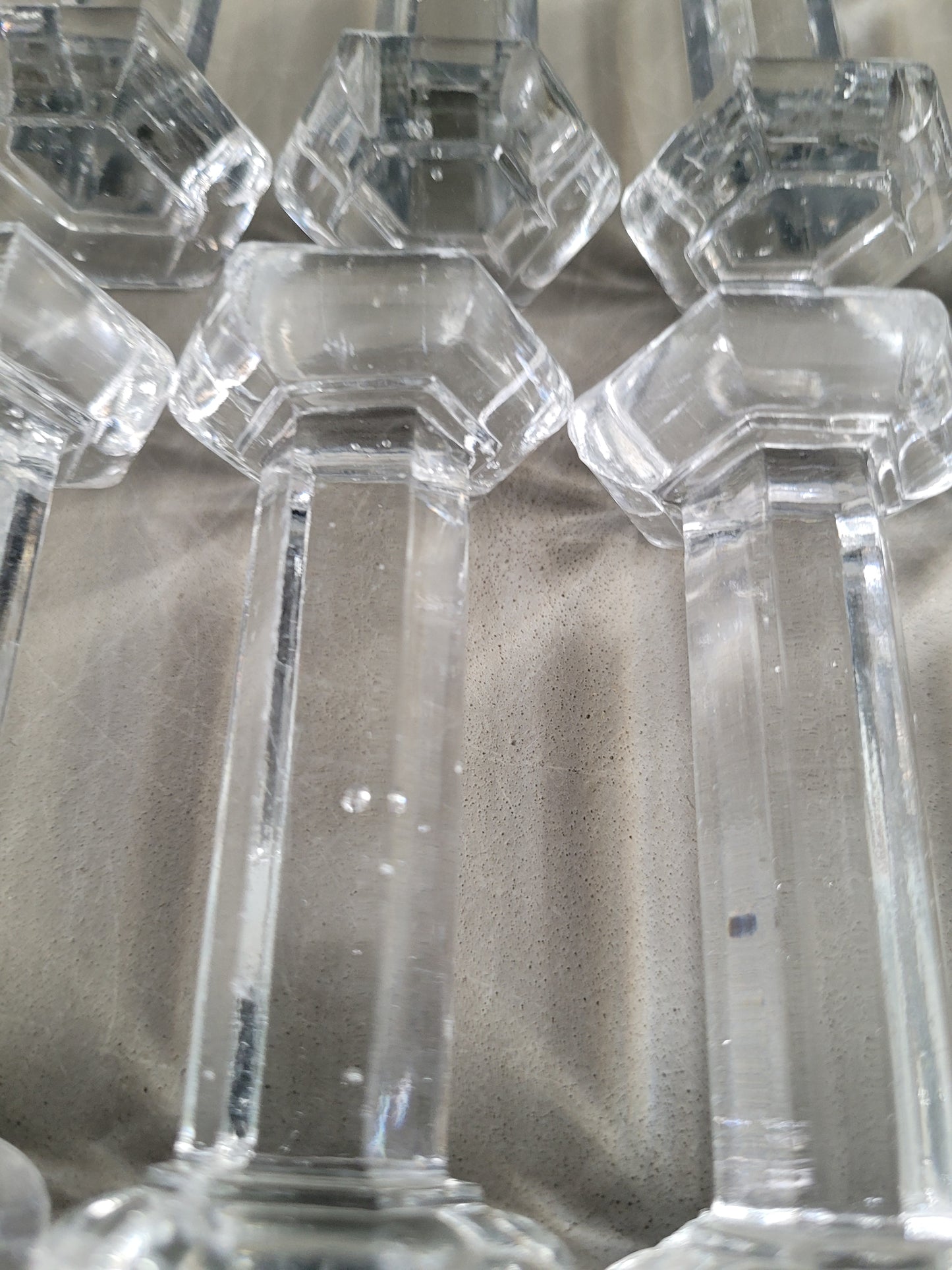 10 porte-couteaux hexagonaux en verre - Ref 308