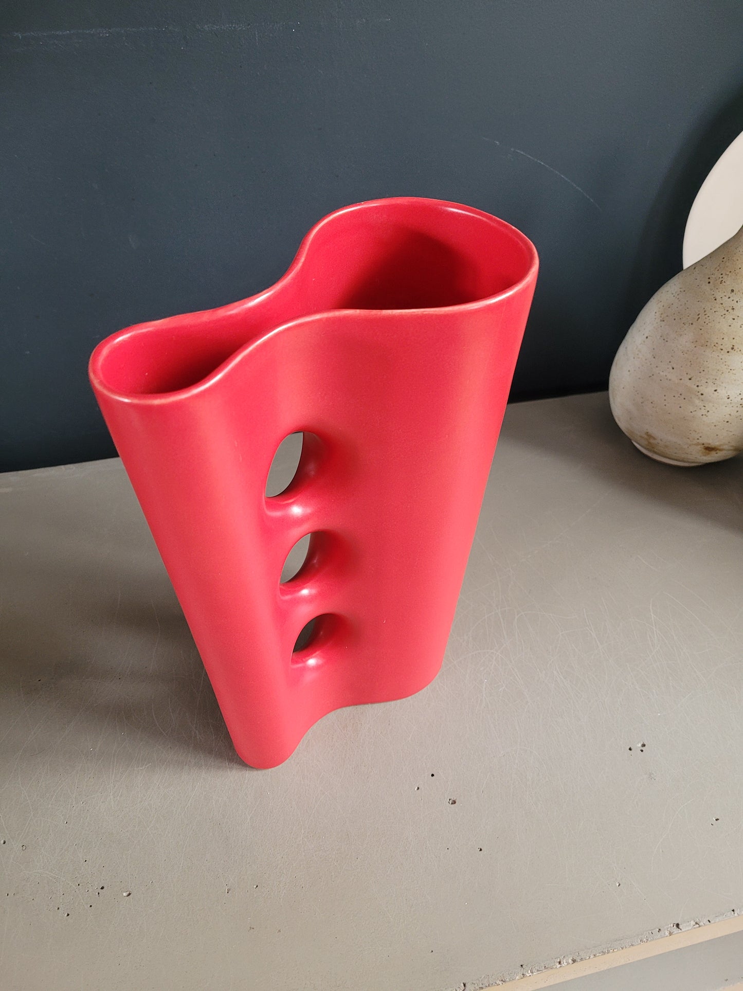 Vase vintage 60's rouge mat - Ref 269
