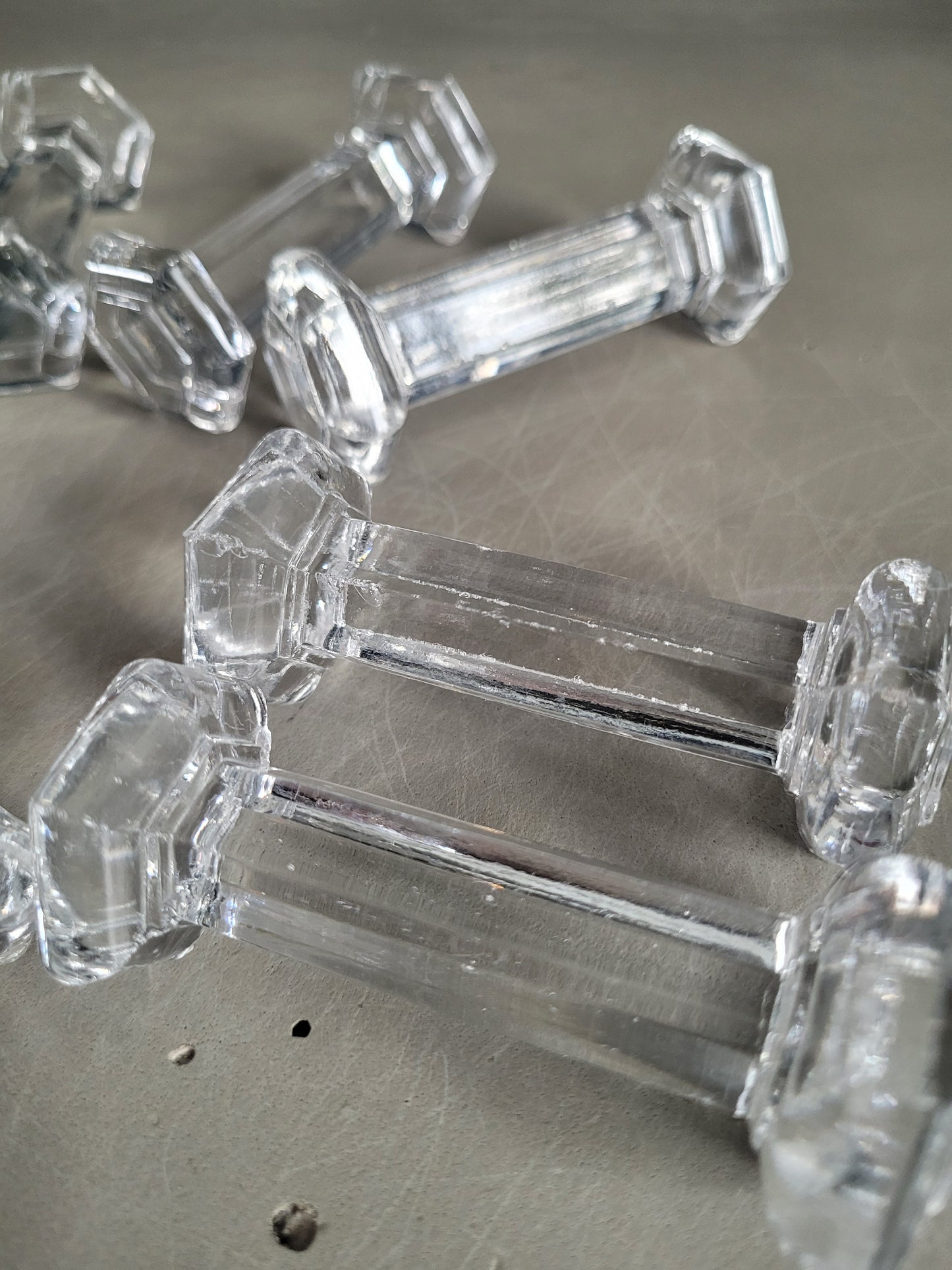 10 porte-couteaux hexagonaux en verre - Ref 308