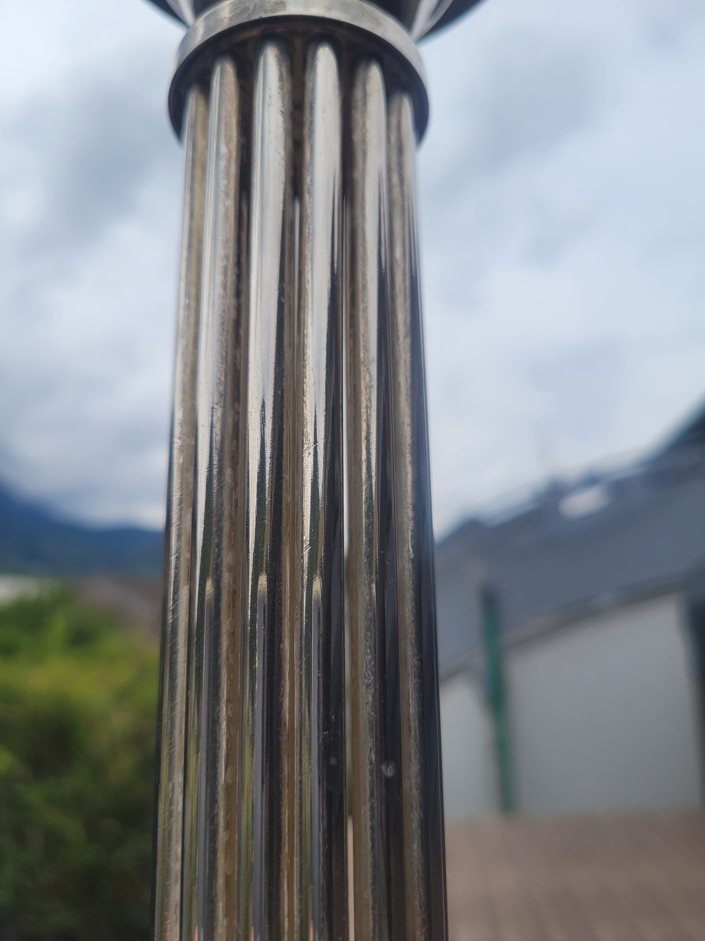 Grand bougeoir ancien 45cm en métal argenté - Ref 321