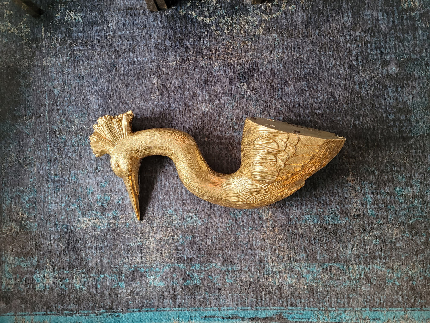 Tête de paon mural doré 85cm - Ref 610