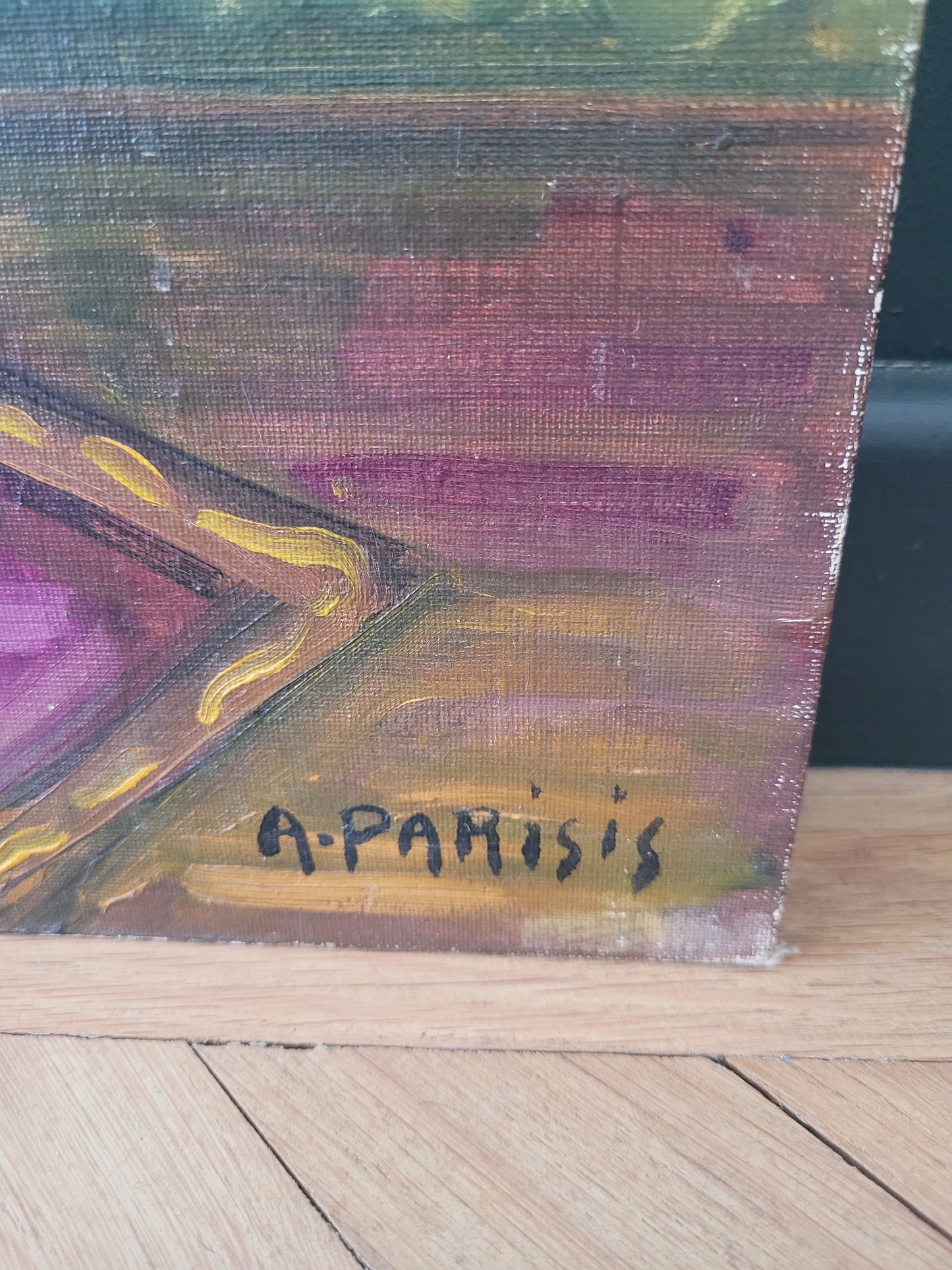 Huile sur toile bouquet signé A. Parisis - Ref 286