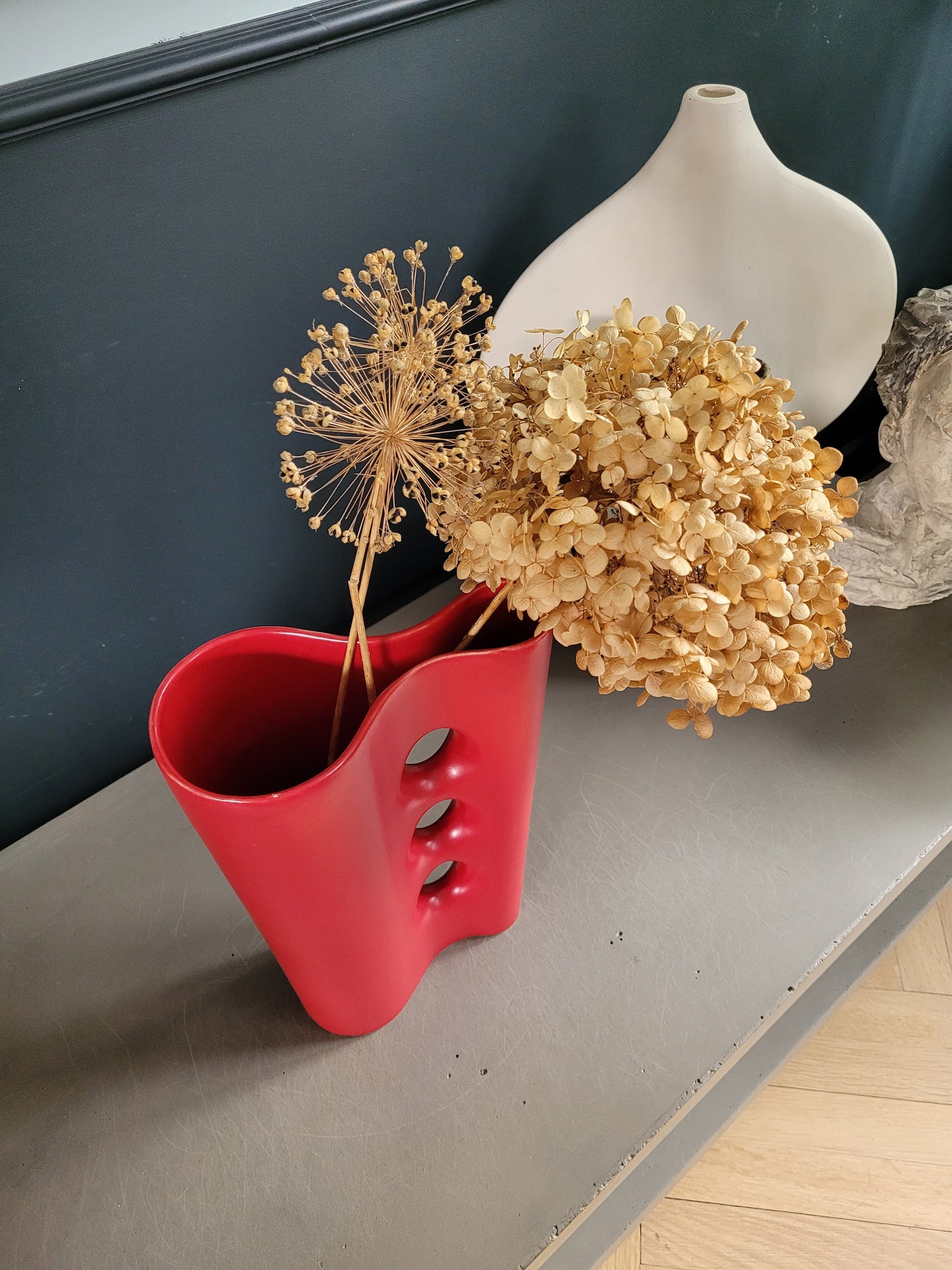 Vase vintage 60's rouge mat - Ref 269