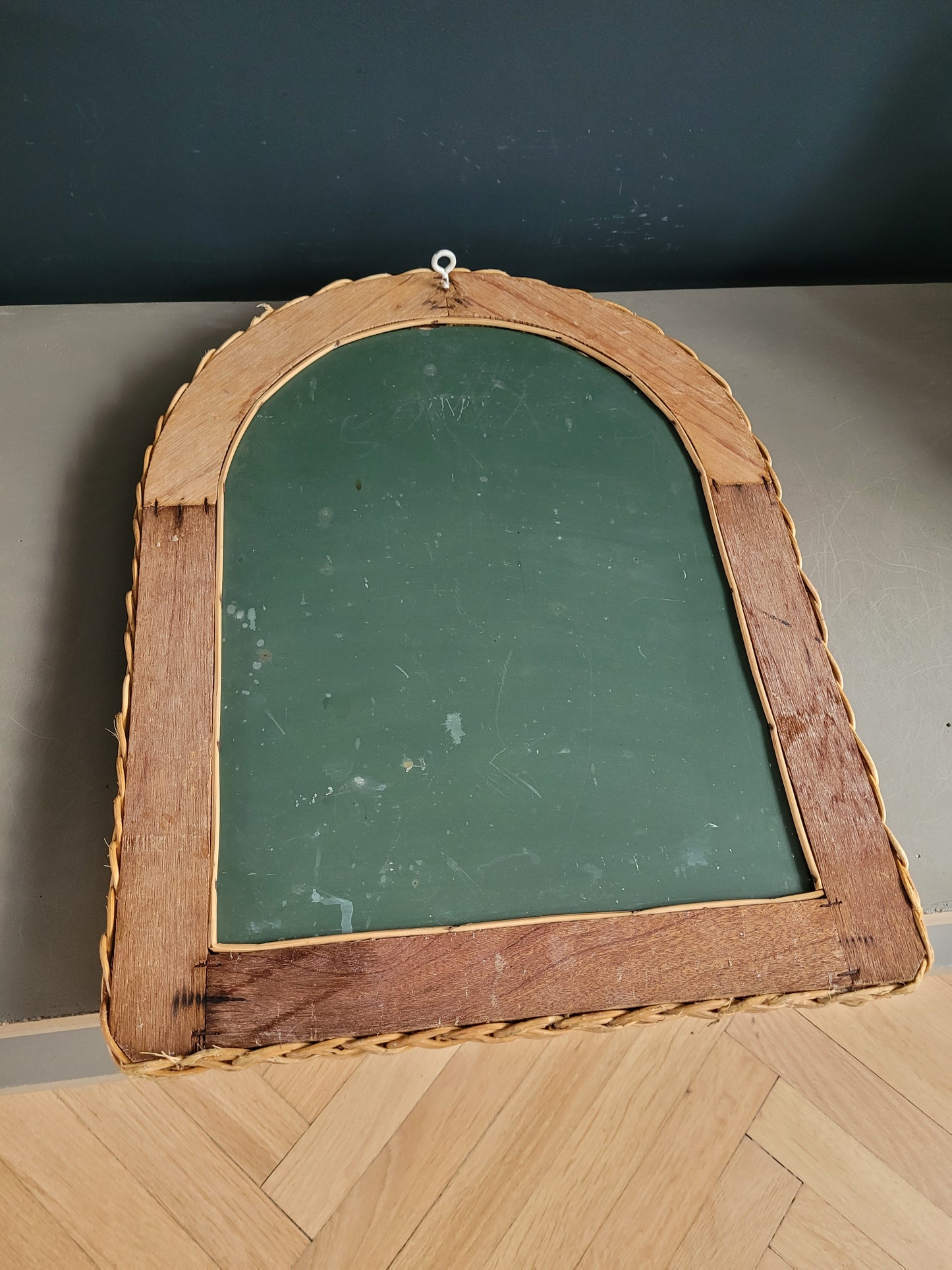 Miroir en rotin vintage - Ref 377