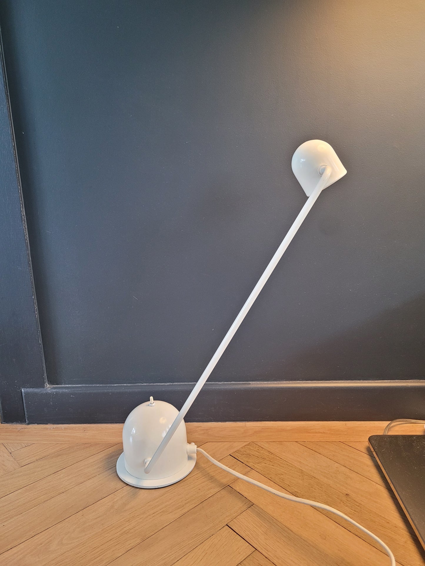 Lampe de bureau vintage articulée laquée blanc - Ref 281