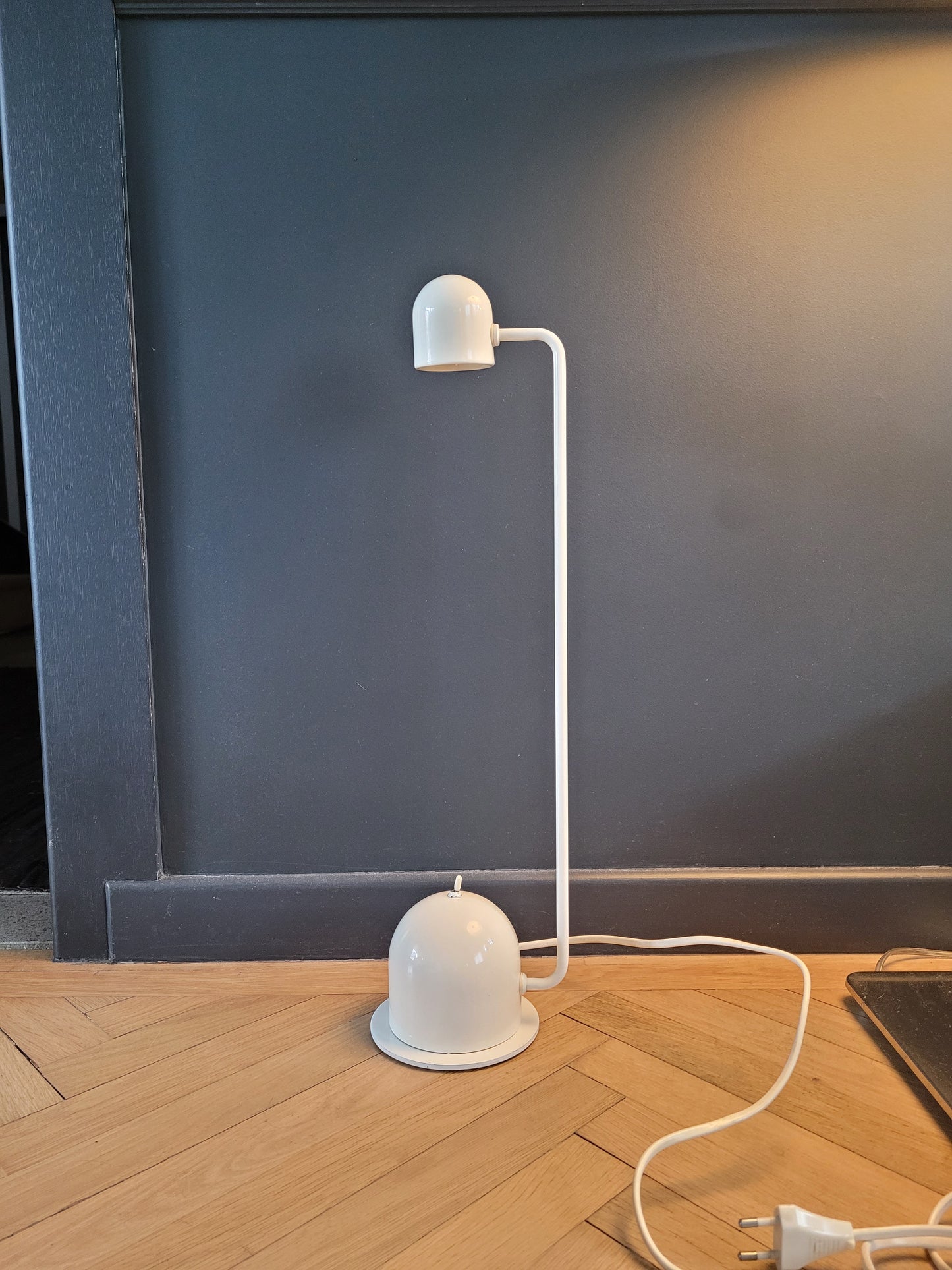 Lampe de bureau vintage articulée laquée blanc - Ref 281