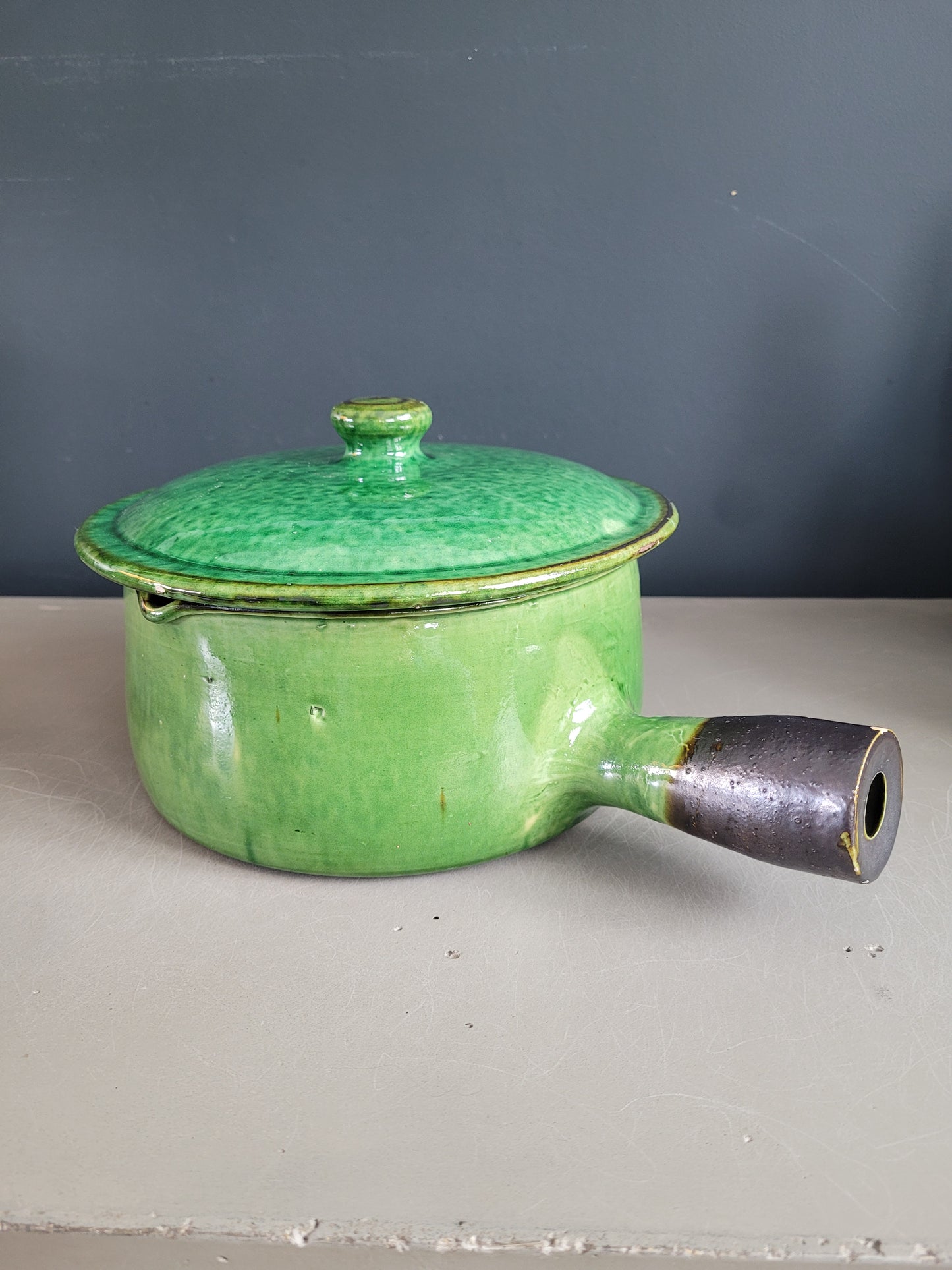 Caquelon à couvercle en terre cuite Vallauris - Ref 324