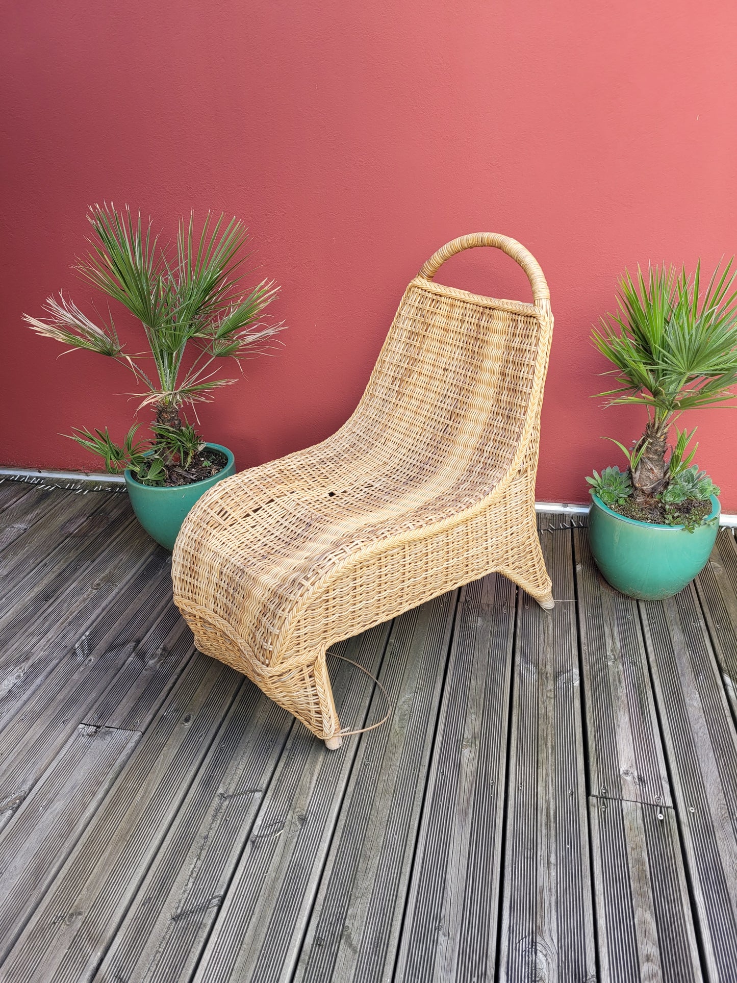 Chaise-longue en bambou et rotin - Ref 487
