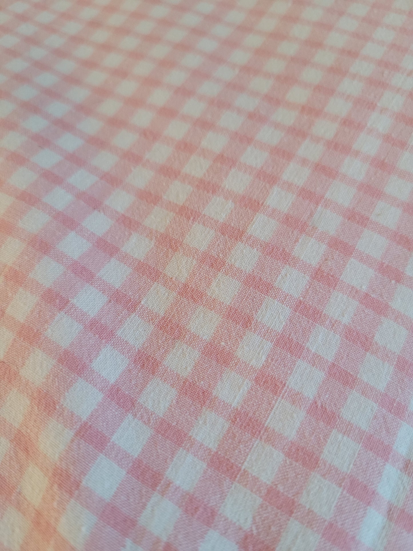 Drap - pièce de tissu - nappe vichy rose - 290x220cm - 912