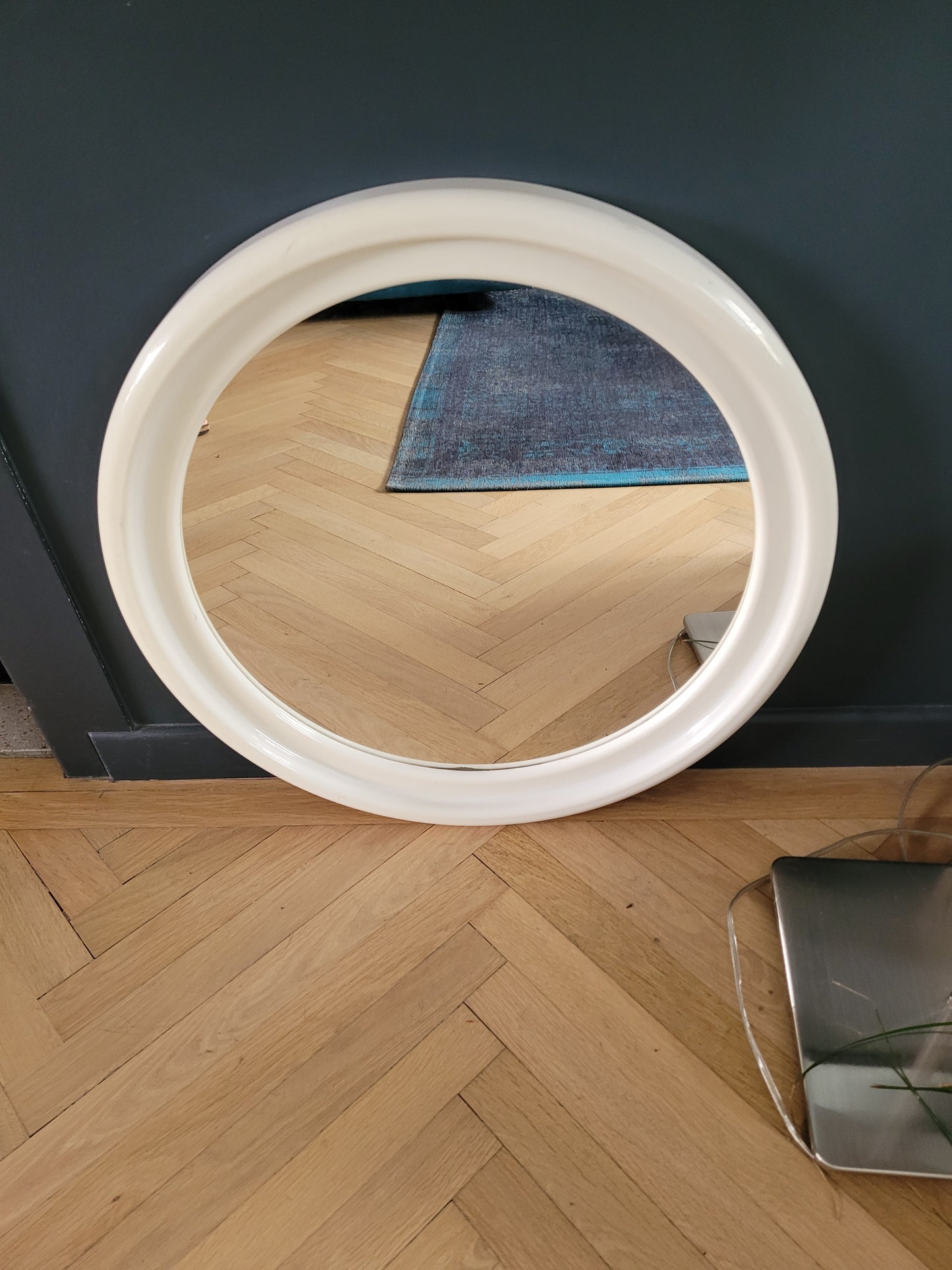 Miroir rond vintage en plastique- Ref 548
