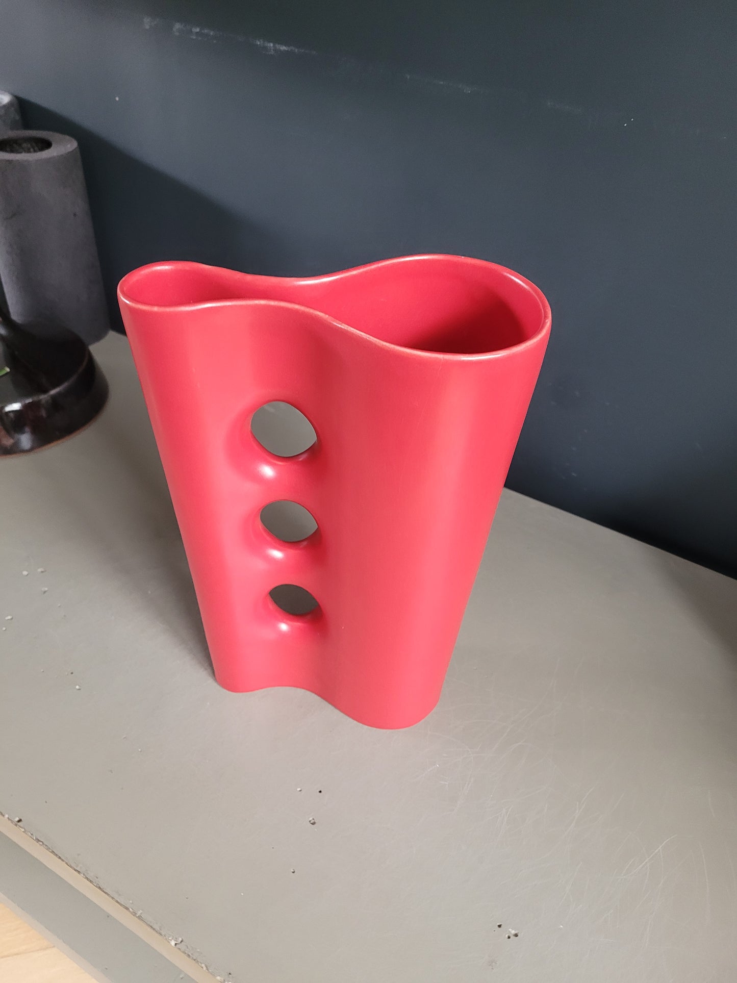 Vase vintage 60's rouge mat - Ref 269