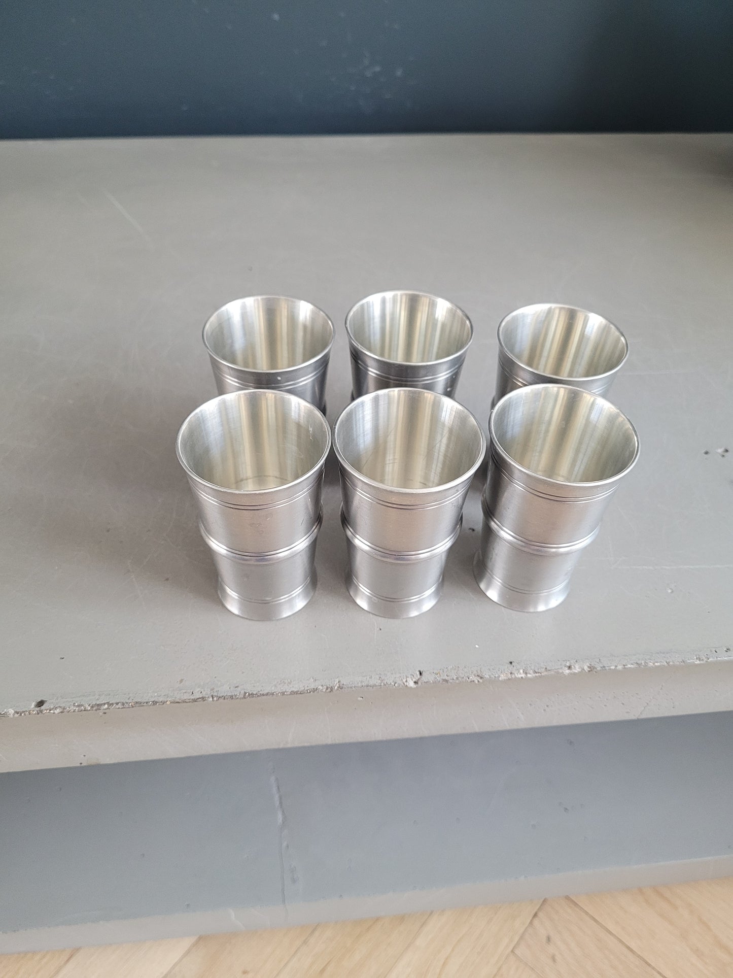 Lot de 6 gobelets Baehler en étain fin - Ref 504