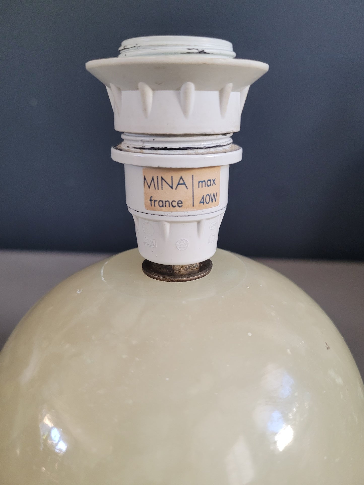 Paire de pieds de lampes boules en albâtre- Ref 639