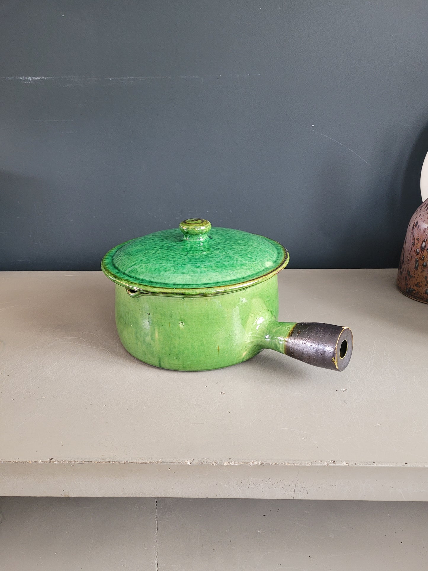 Caquelon à couvercle en terre cuite Vallauris - Ref 324