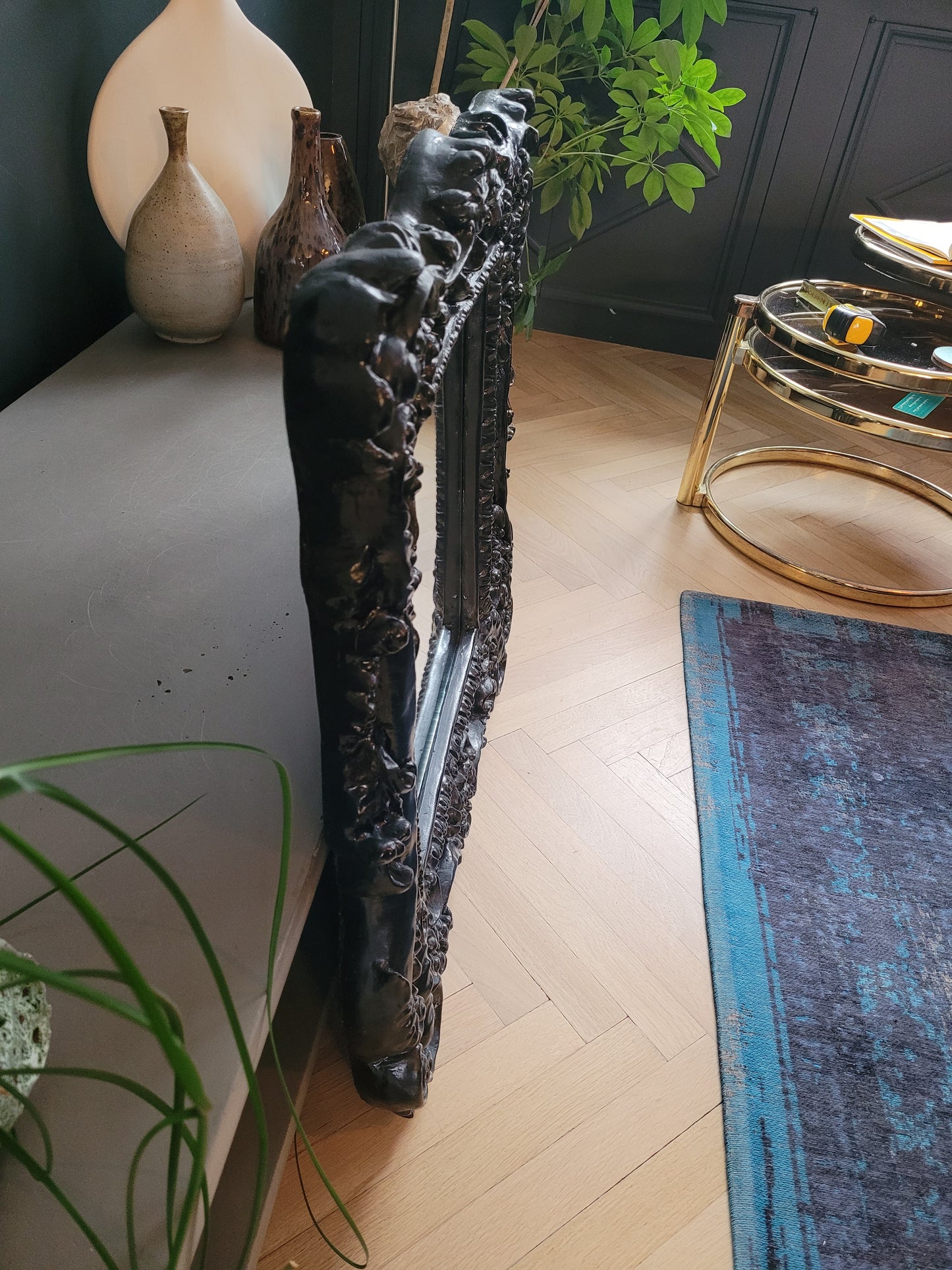 Miroir baroque façon stuc - Ref 614