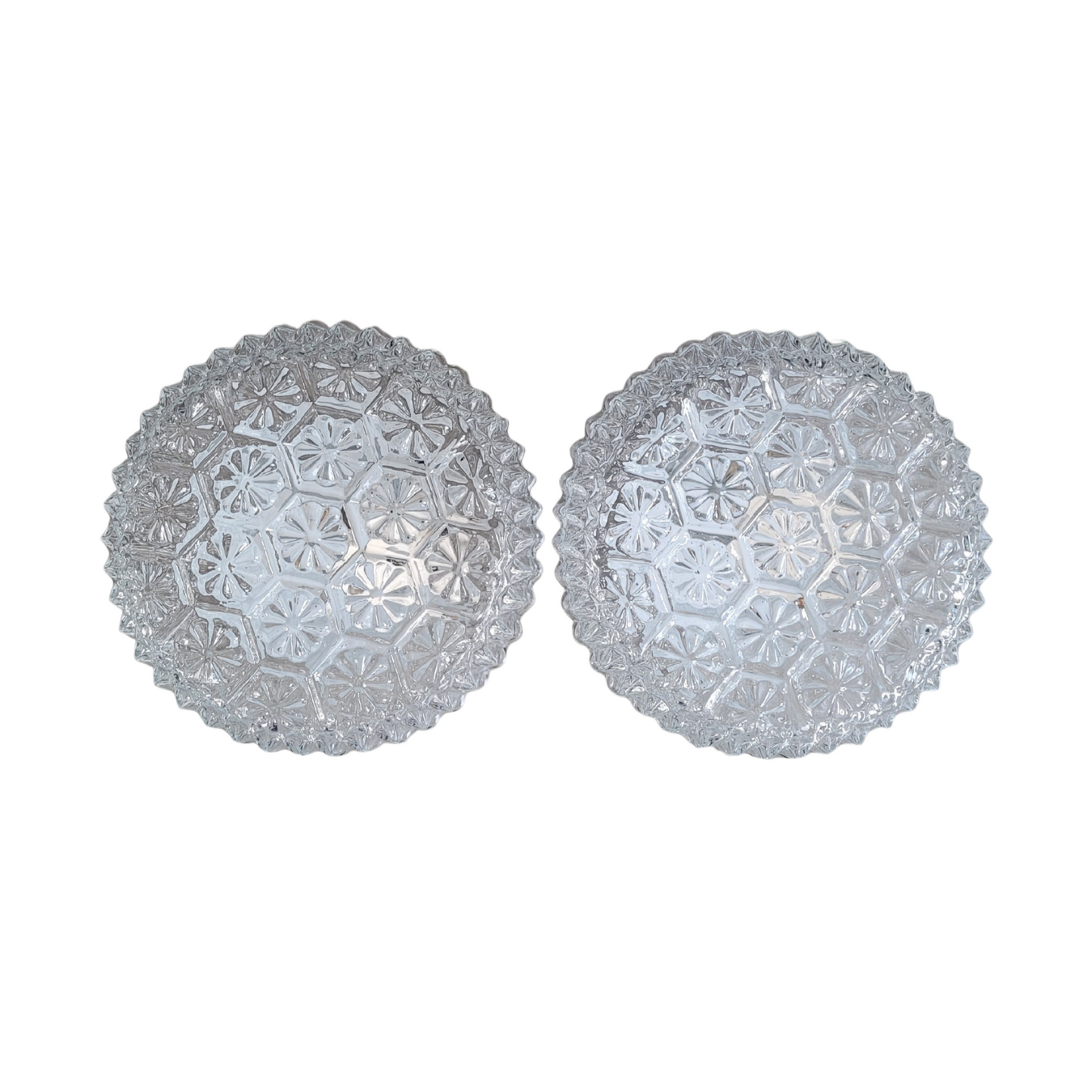 Paire de plafonniers en verre moulé - Ref 435