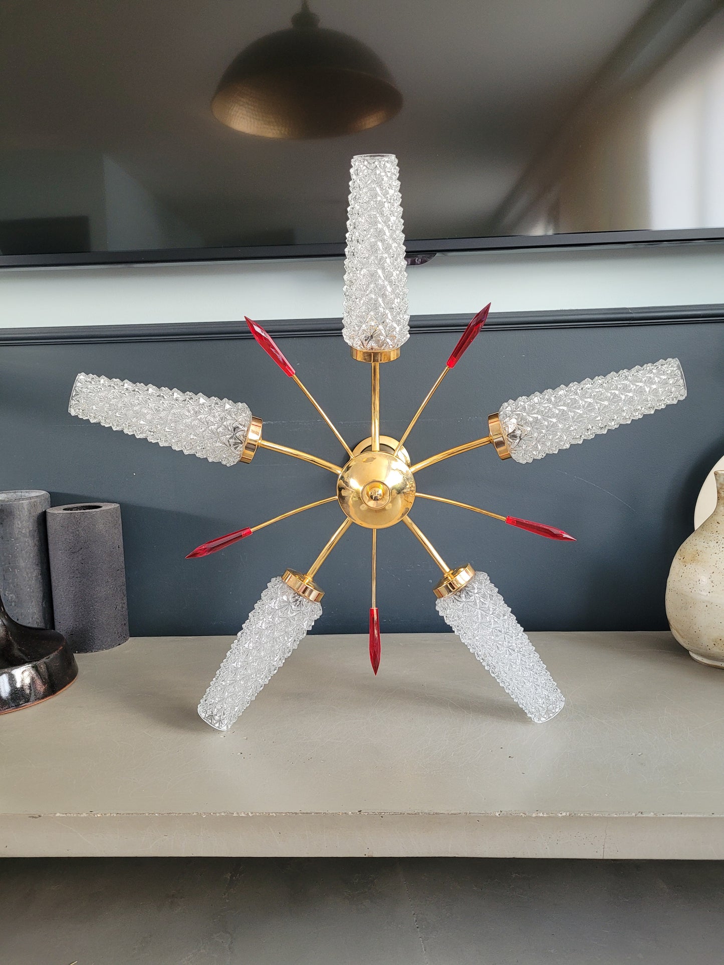 Lustre 5 feux 80-90's - Ref 469