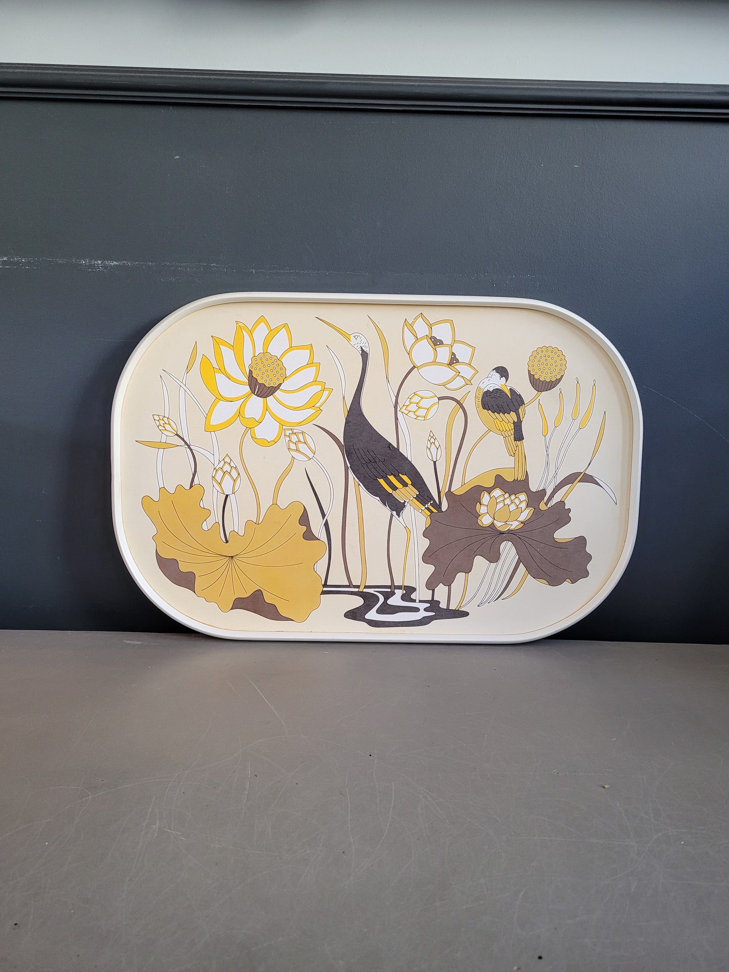 Plateau vintage en melaminé serigraphié - Ref 647