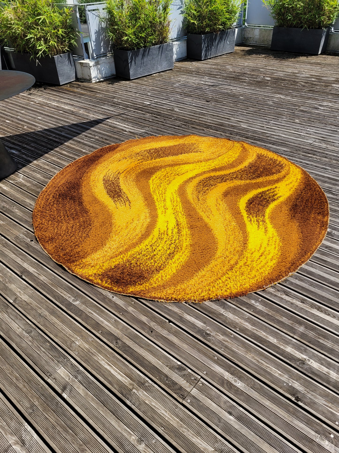Tapis rond vintage en laine - diamètre 235cm - Ref 460