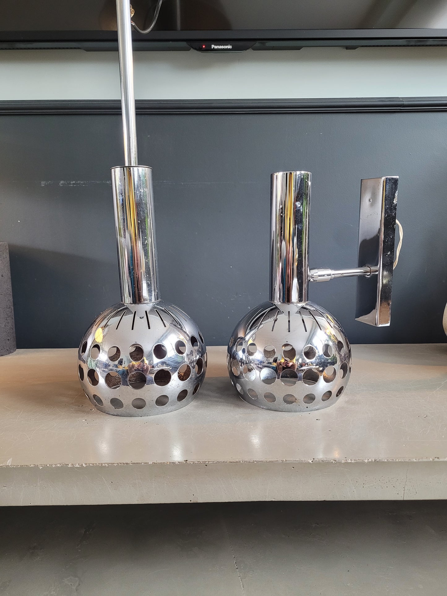 Ensemble applique + suspension vintages chromées - Ref 650