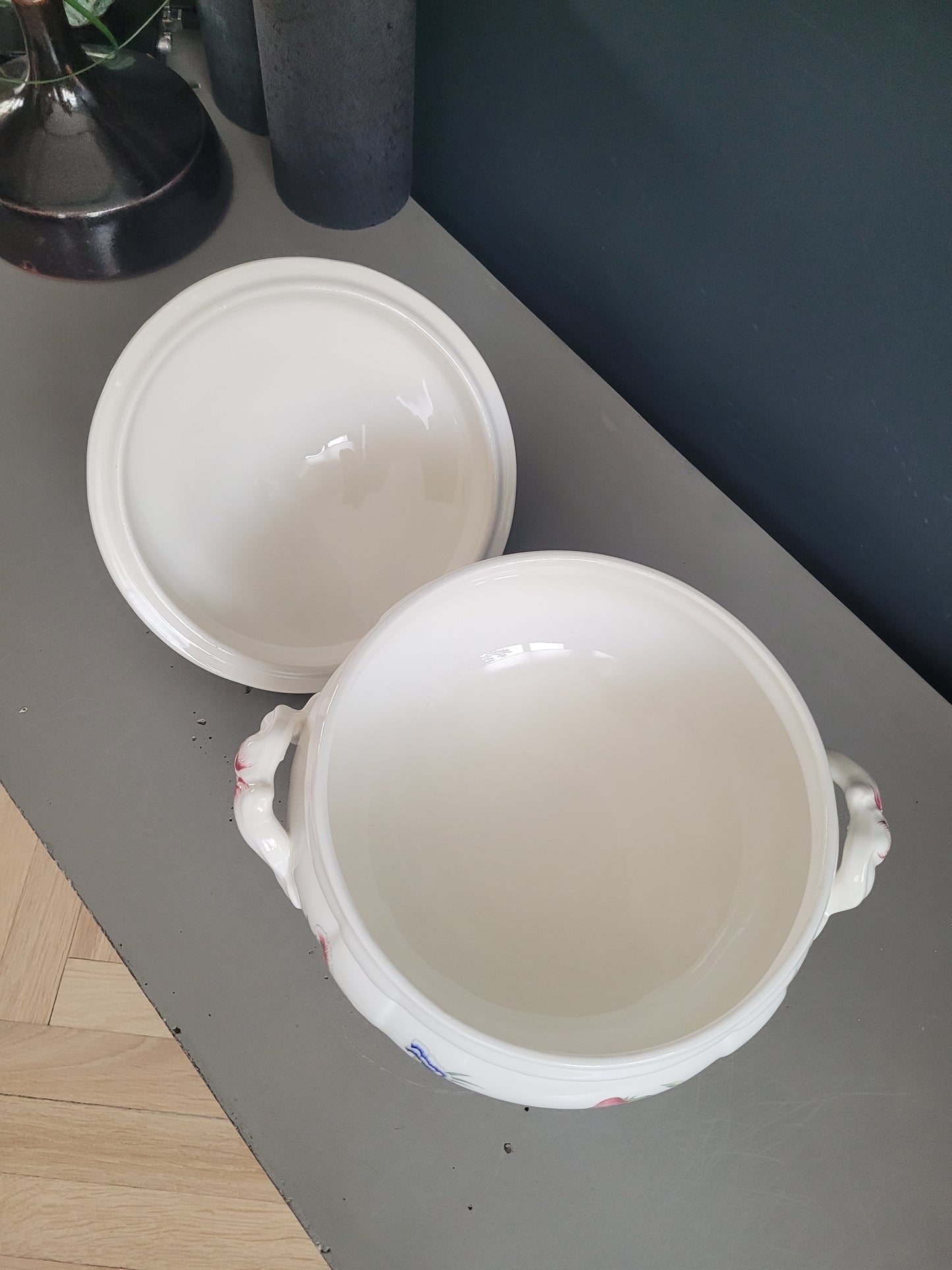 Soupière en faience émaillée Sarreguemines modèle Rouen - Compatible lave-vaisselle - Ref 392