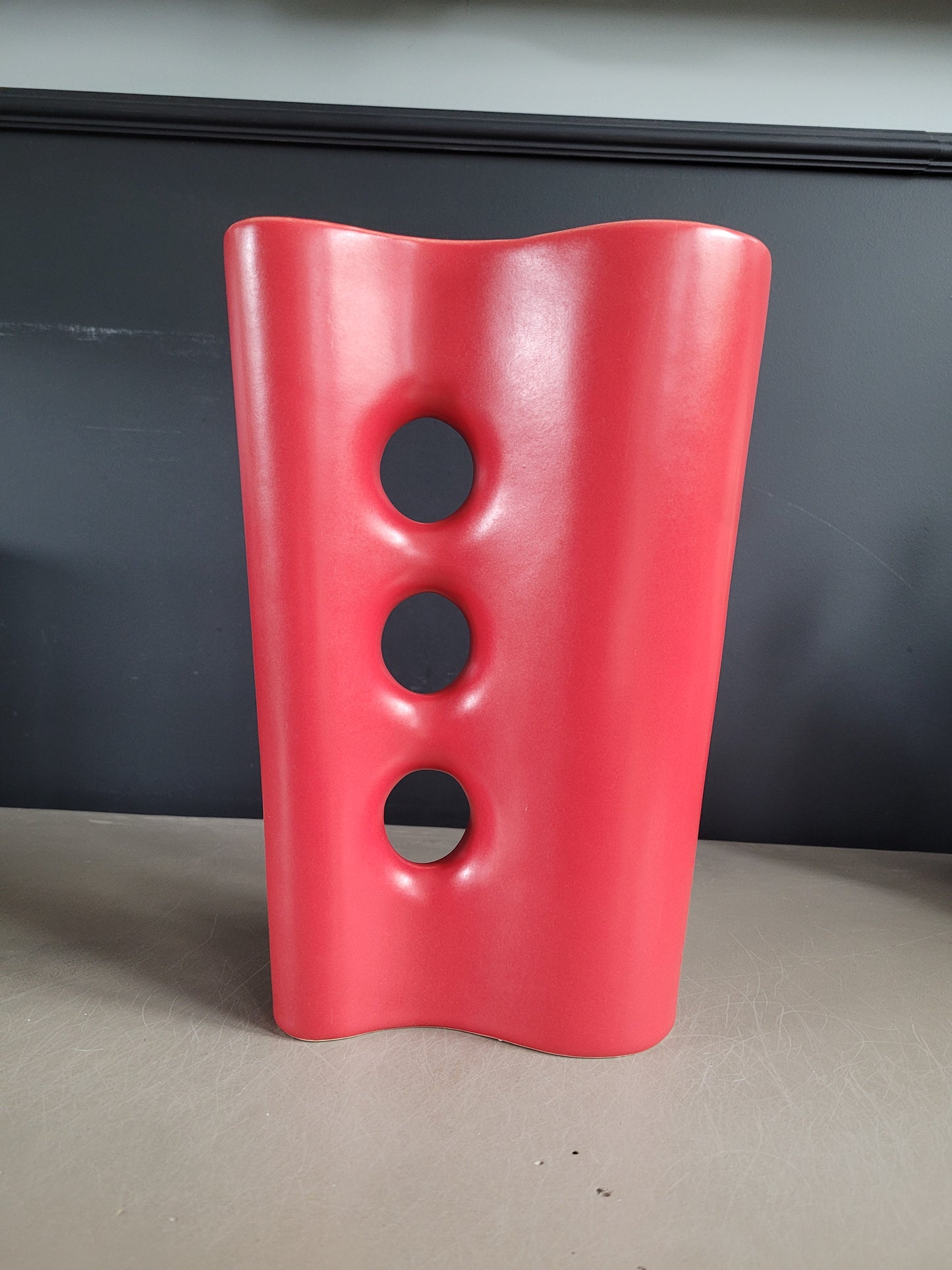 Vase vintage 60's rouge mat - Ref 269