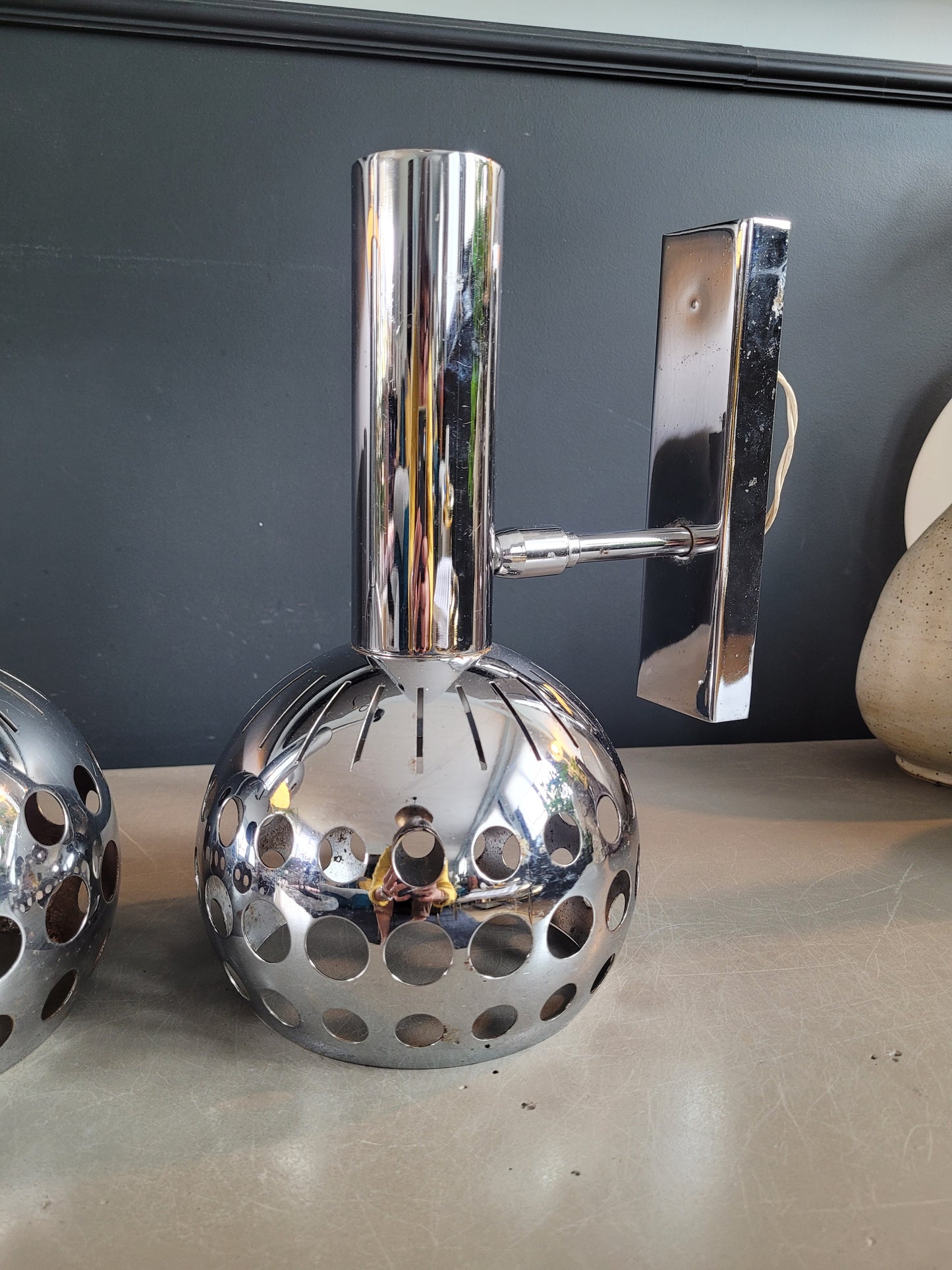 Ensemble applique + suspension vintages chromées - Ref 650