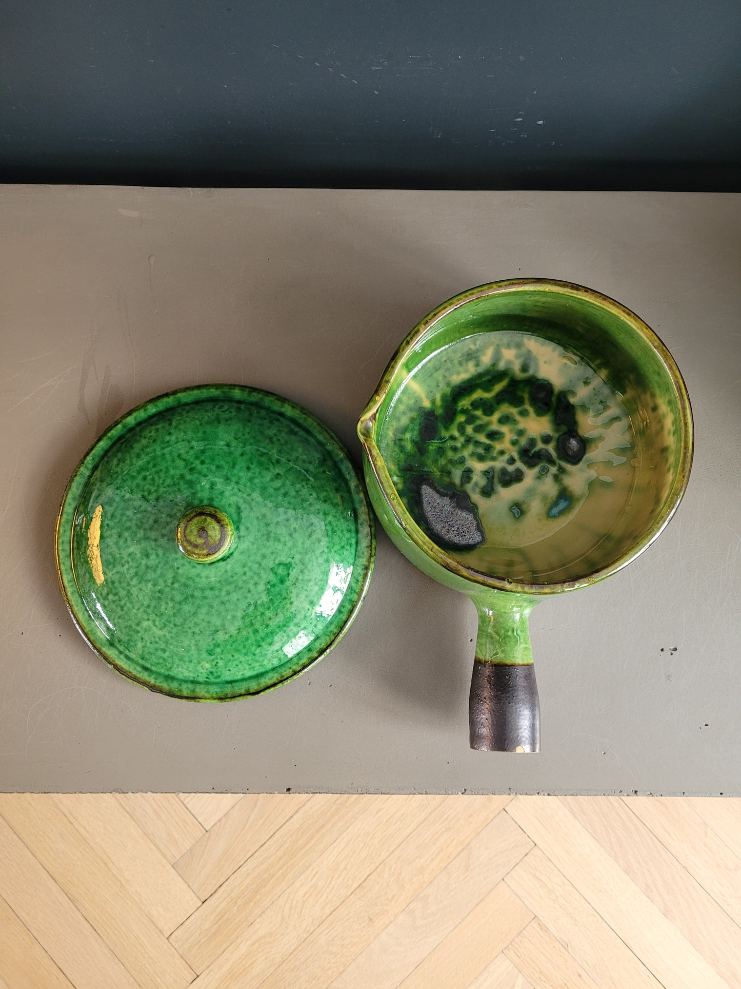 Caquelon à couvercle en terre cuite Vallauris - Ref 324