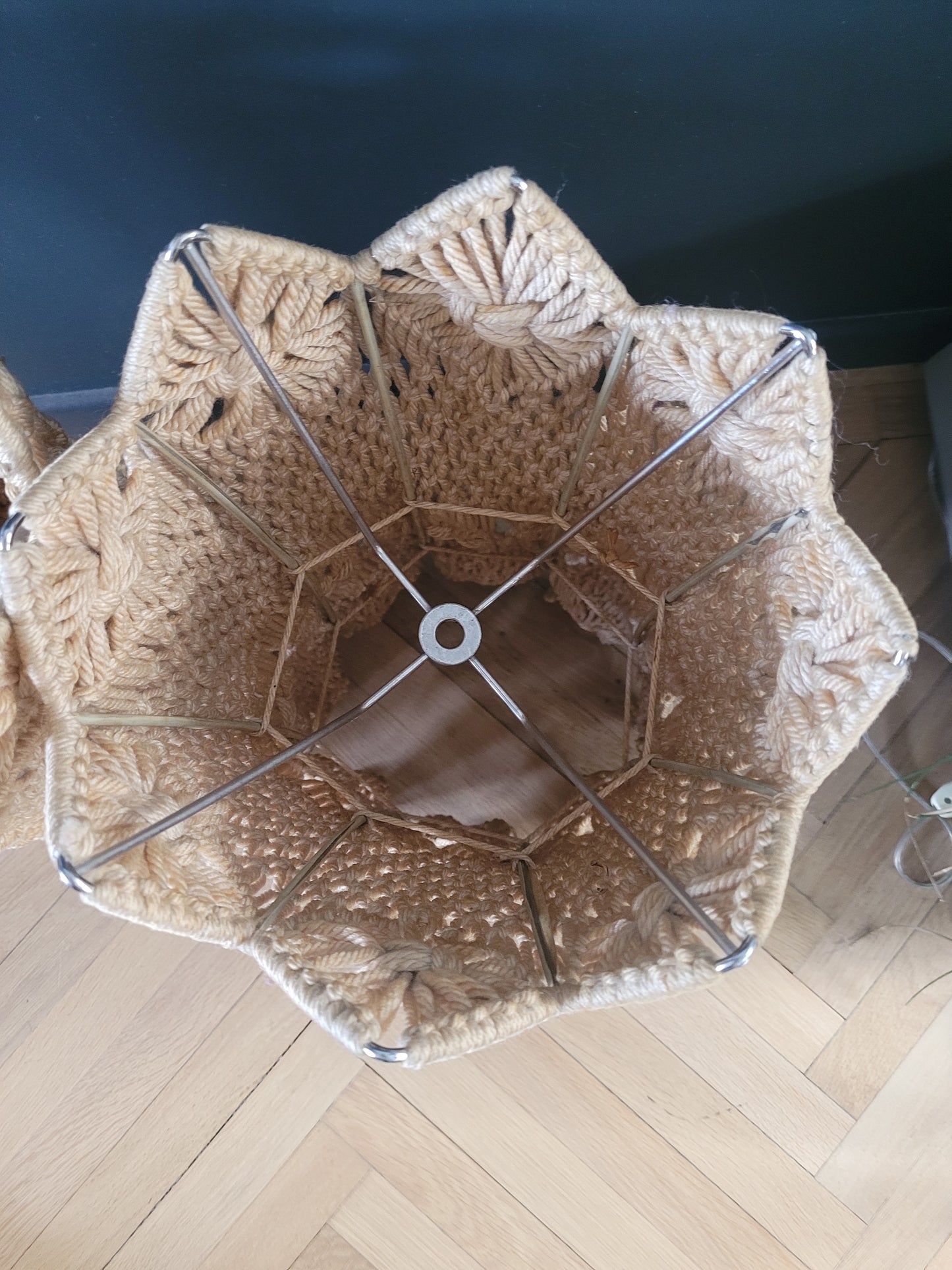 Paire de suspensions vintages en macramé- Ref 284