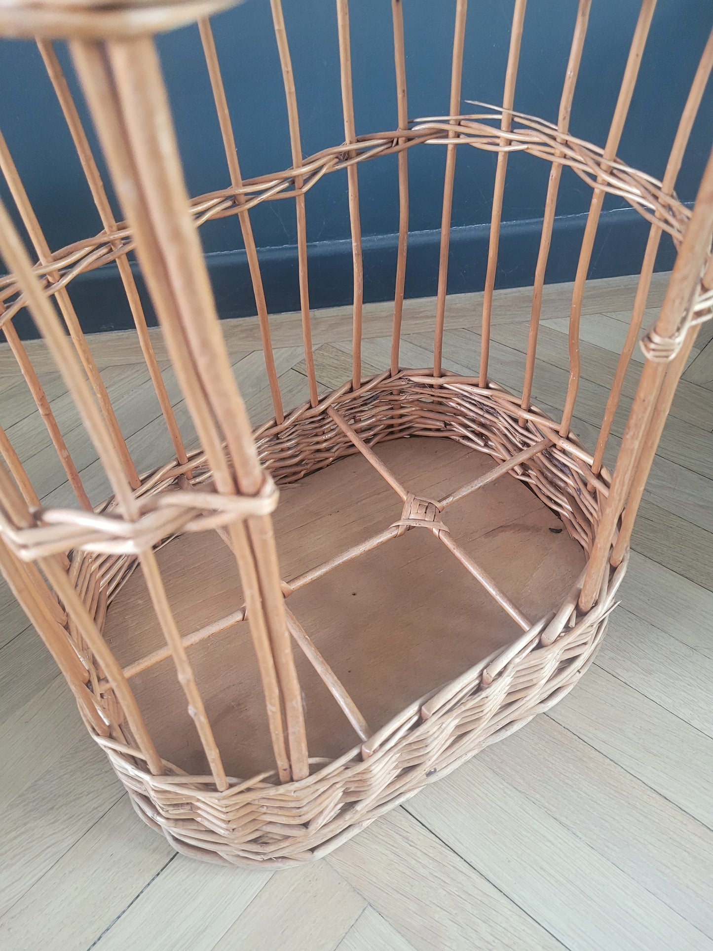 Desserte à poignée en osier / bout de canapé / bar - Ref 151