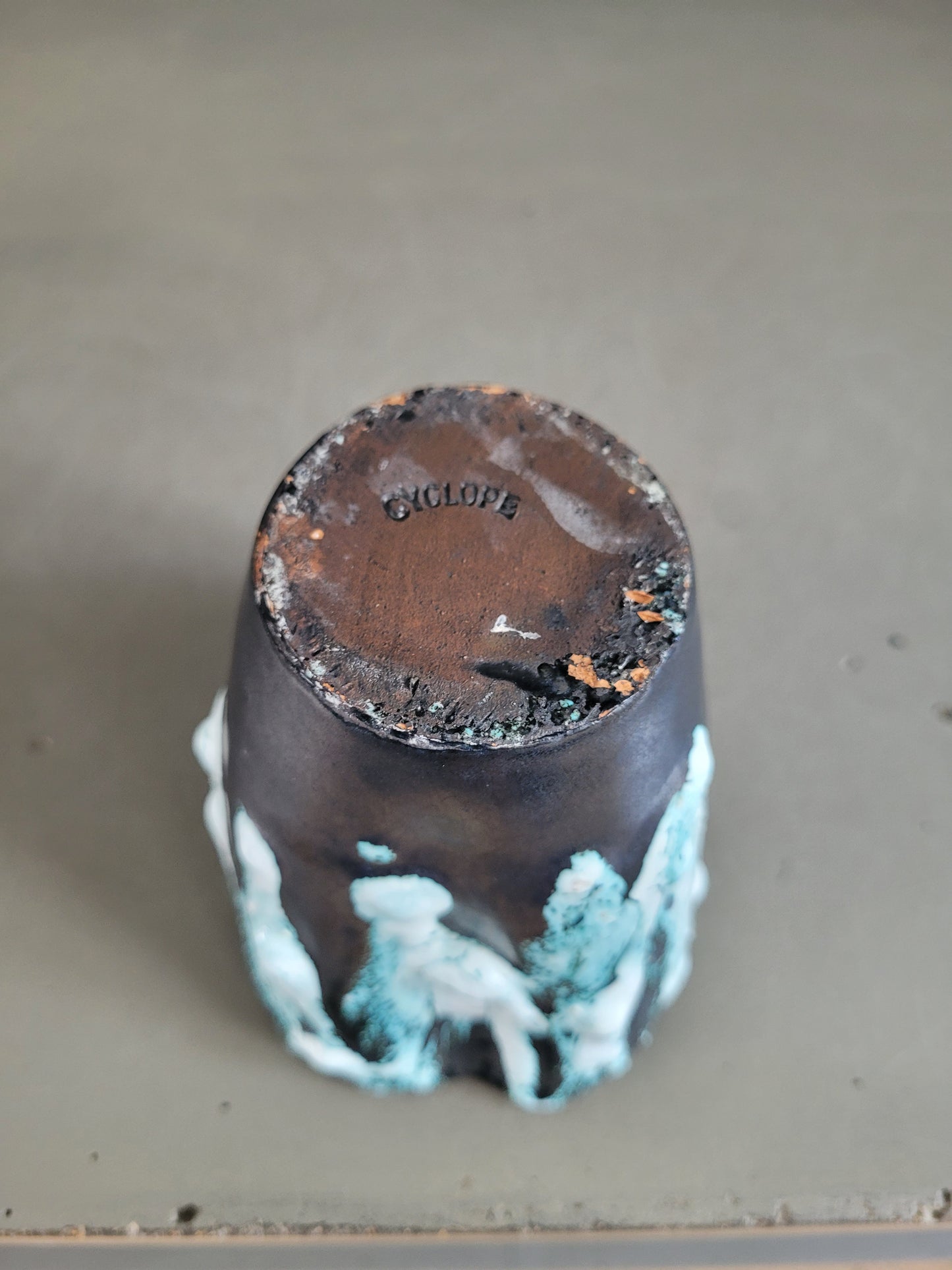 Tasse Émaux des Glaciers, atelier Cyclope, Charles Cart Annecy - Ref 391