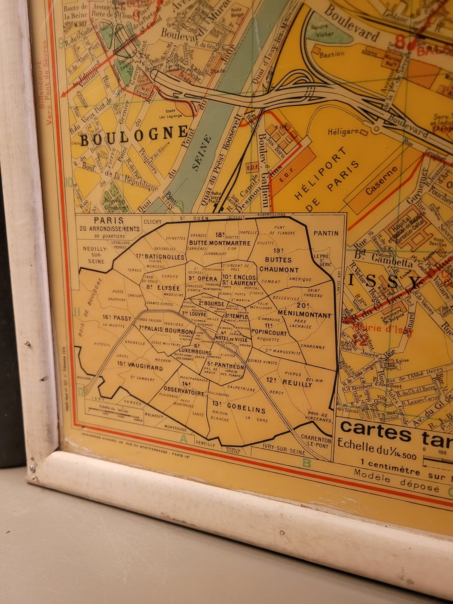 Plan de Paris mural de 1974 - Cartes Taride - Ref 626