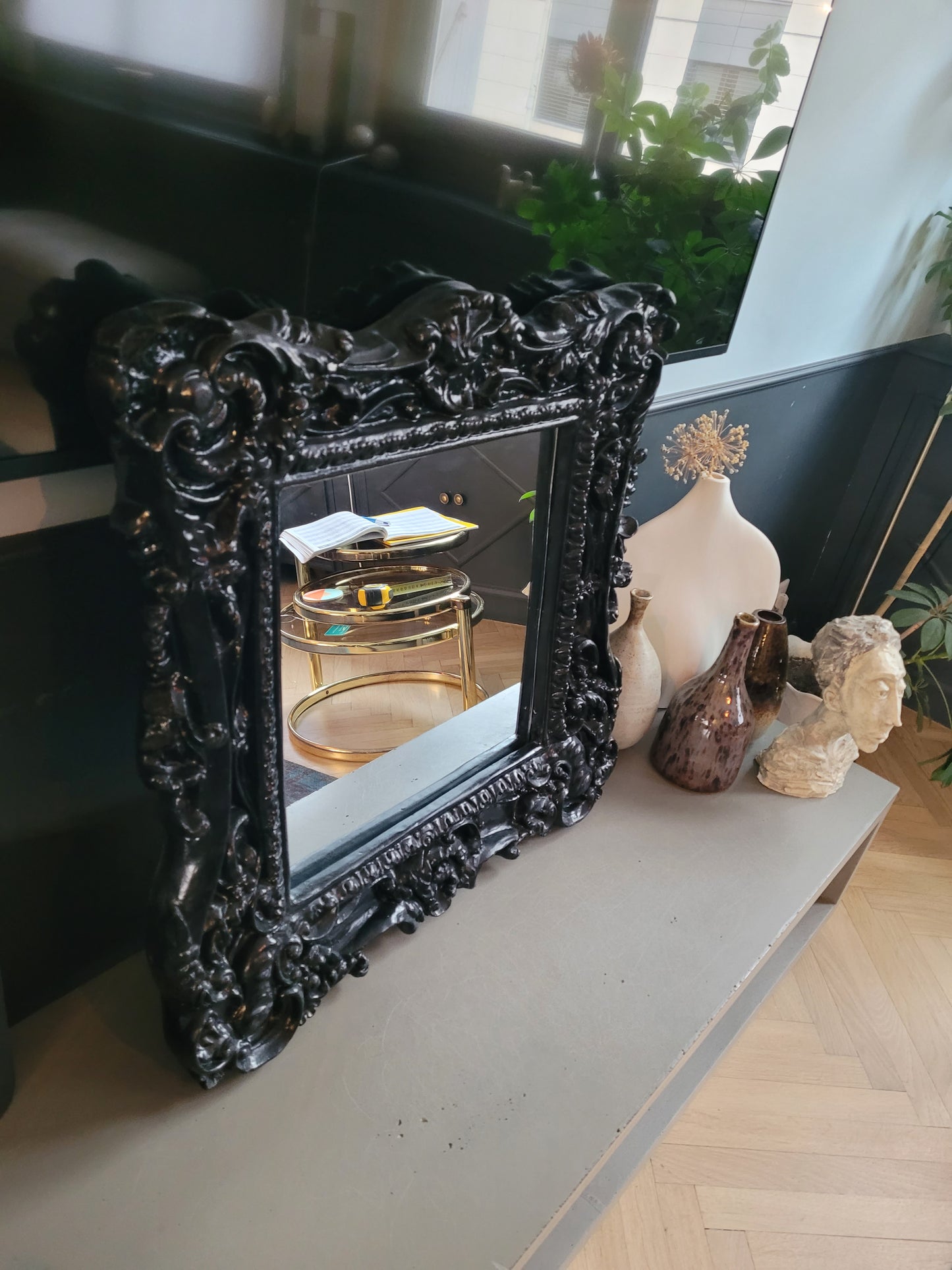 Miroir baroque façon stuc - Ref 614