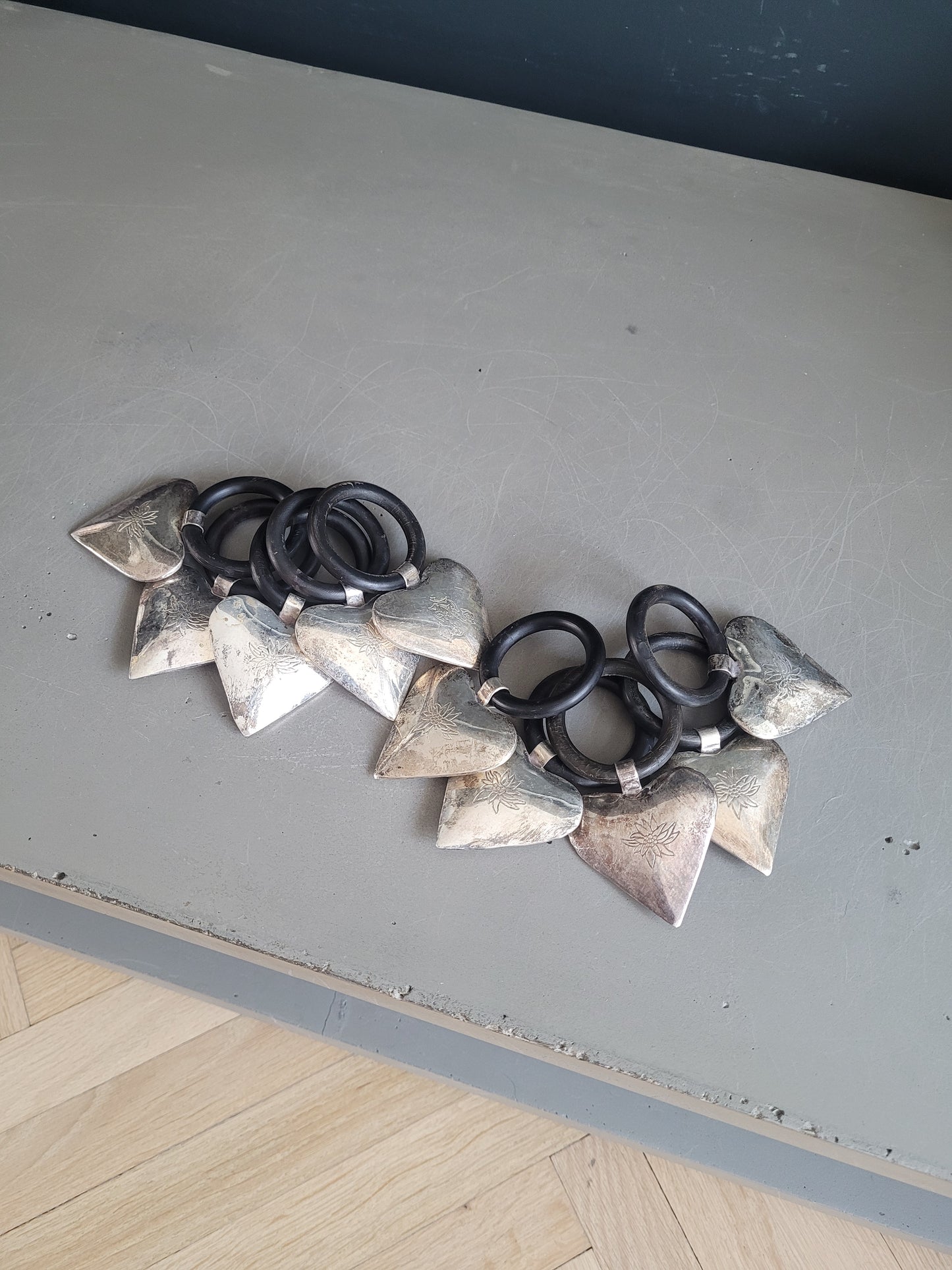 Décorations de rideaux coeur et edelweiss - Ref 415