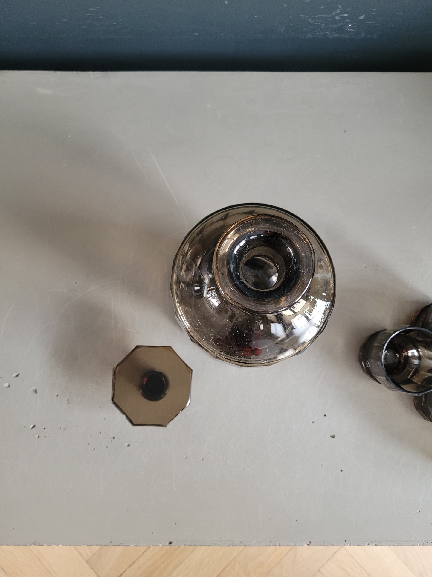 Service à liqueur en verre fumé - Ref 643