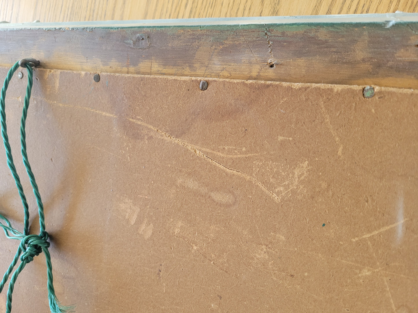 Miroir ancien avec cadre en bois peint - Ref 114