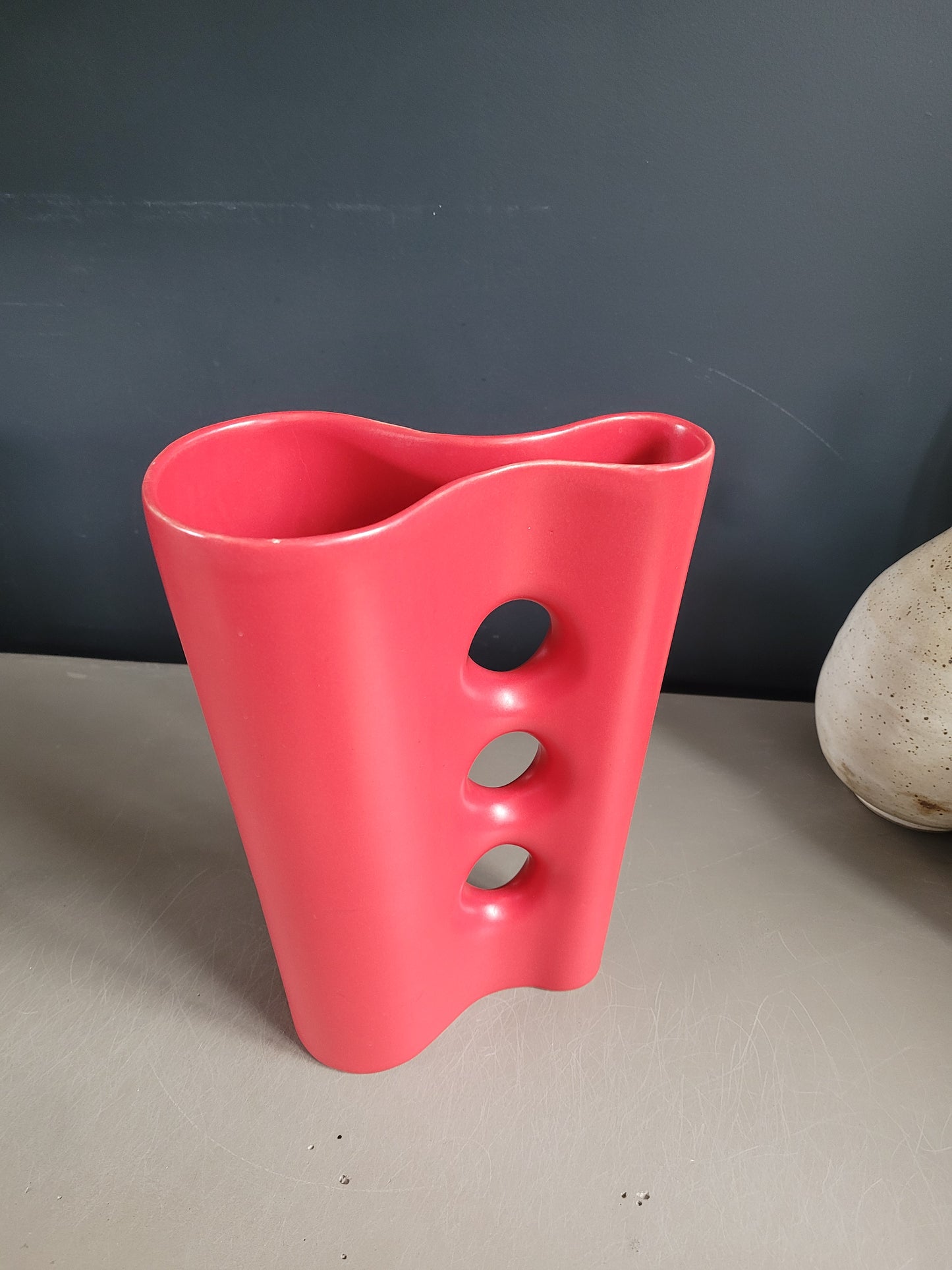 Vase vintage 60's rouge mat - Ref 269