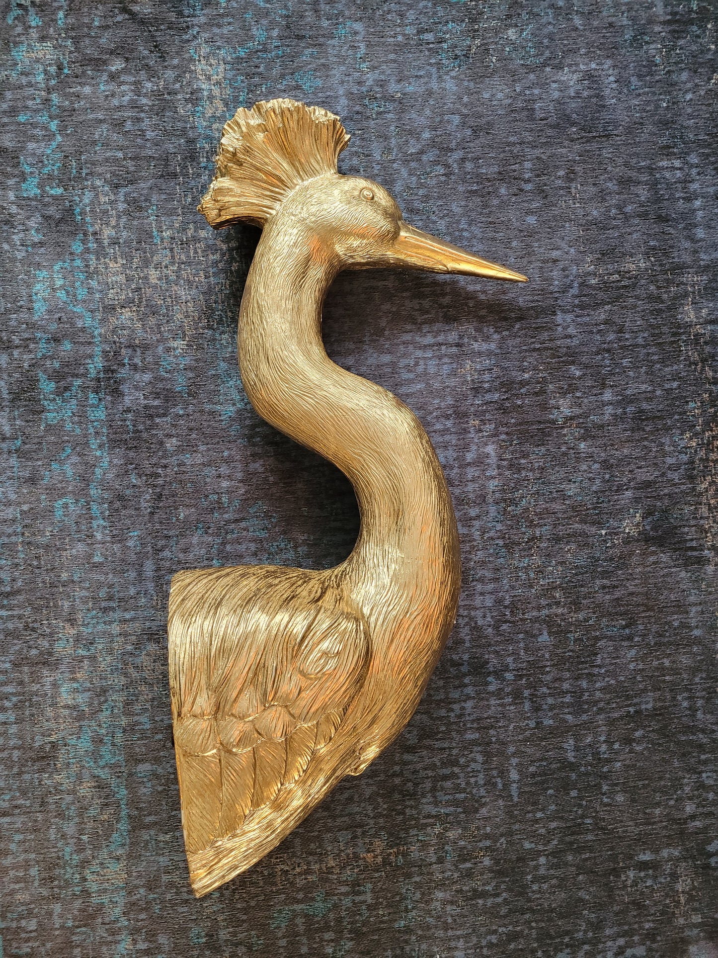 Tête de paon mural doré 85cm - Ref 610