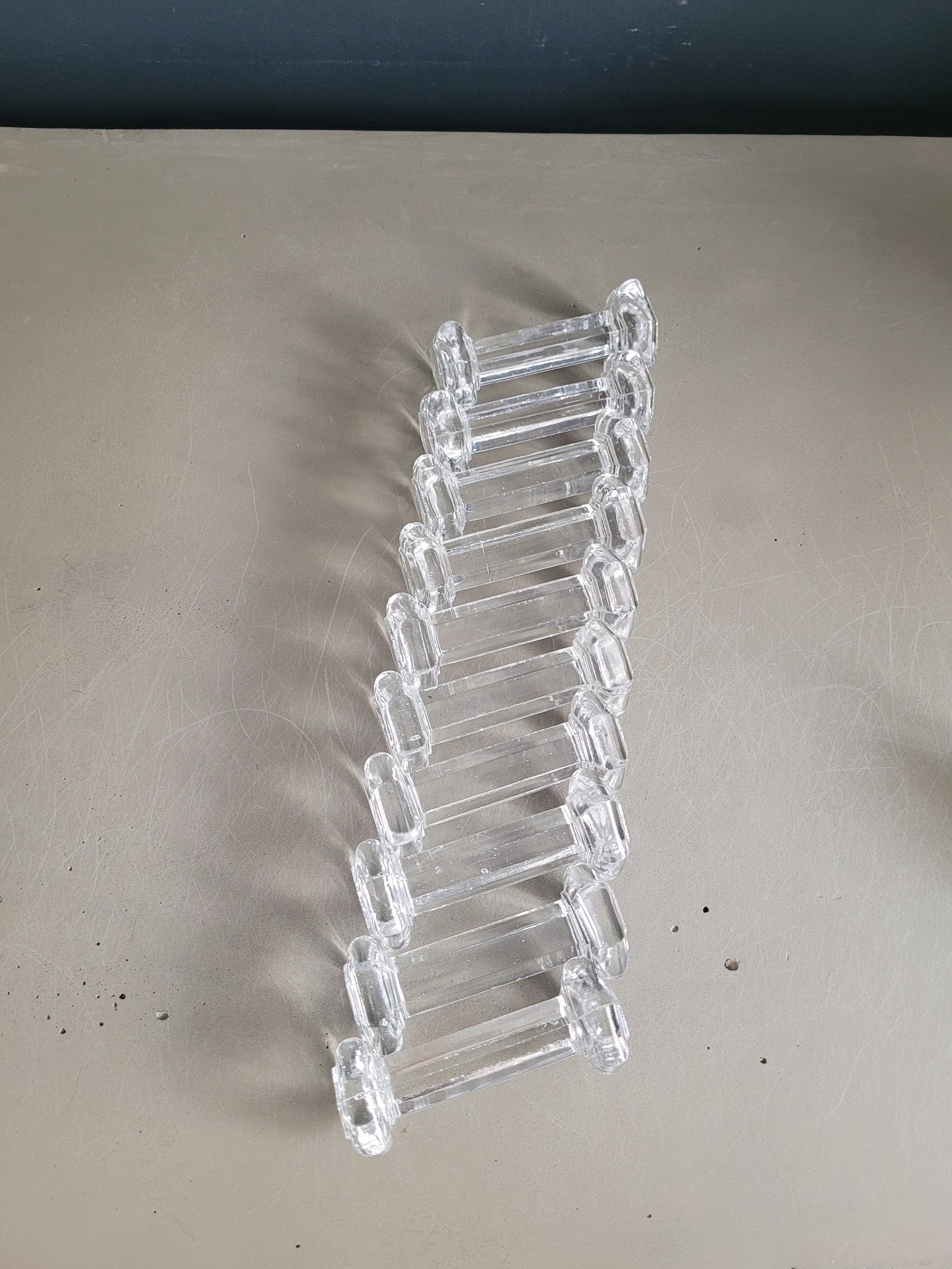 10 porte-couteaux hexagonaux en verre - Ref 308