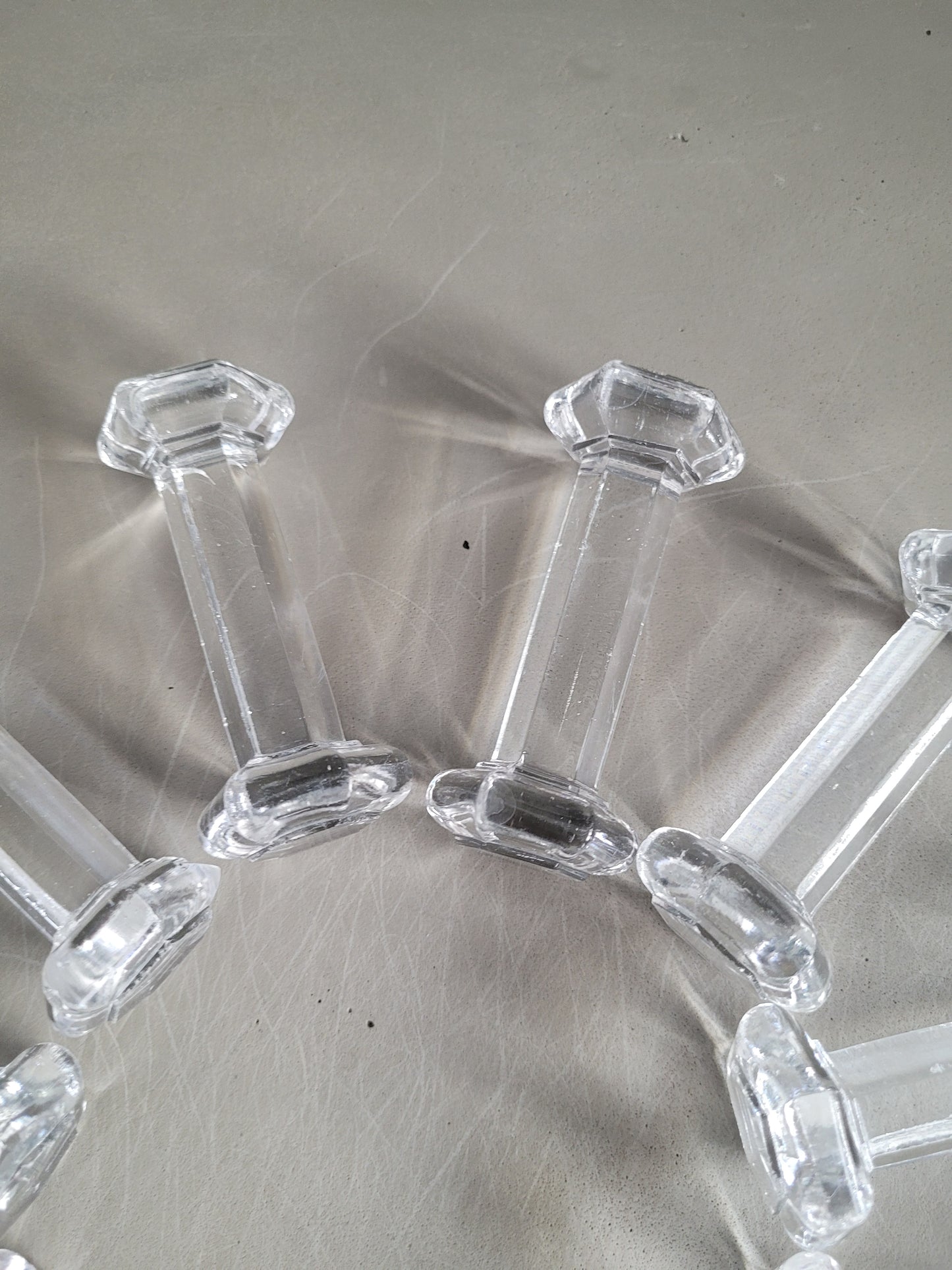 10 porte-couteaux hexagonaux en verre - Ref 308