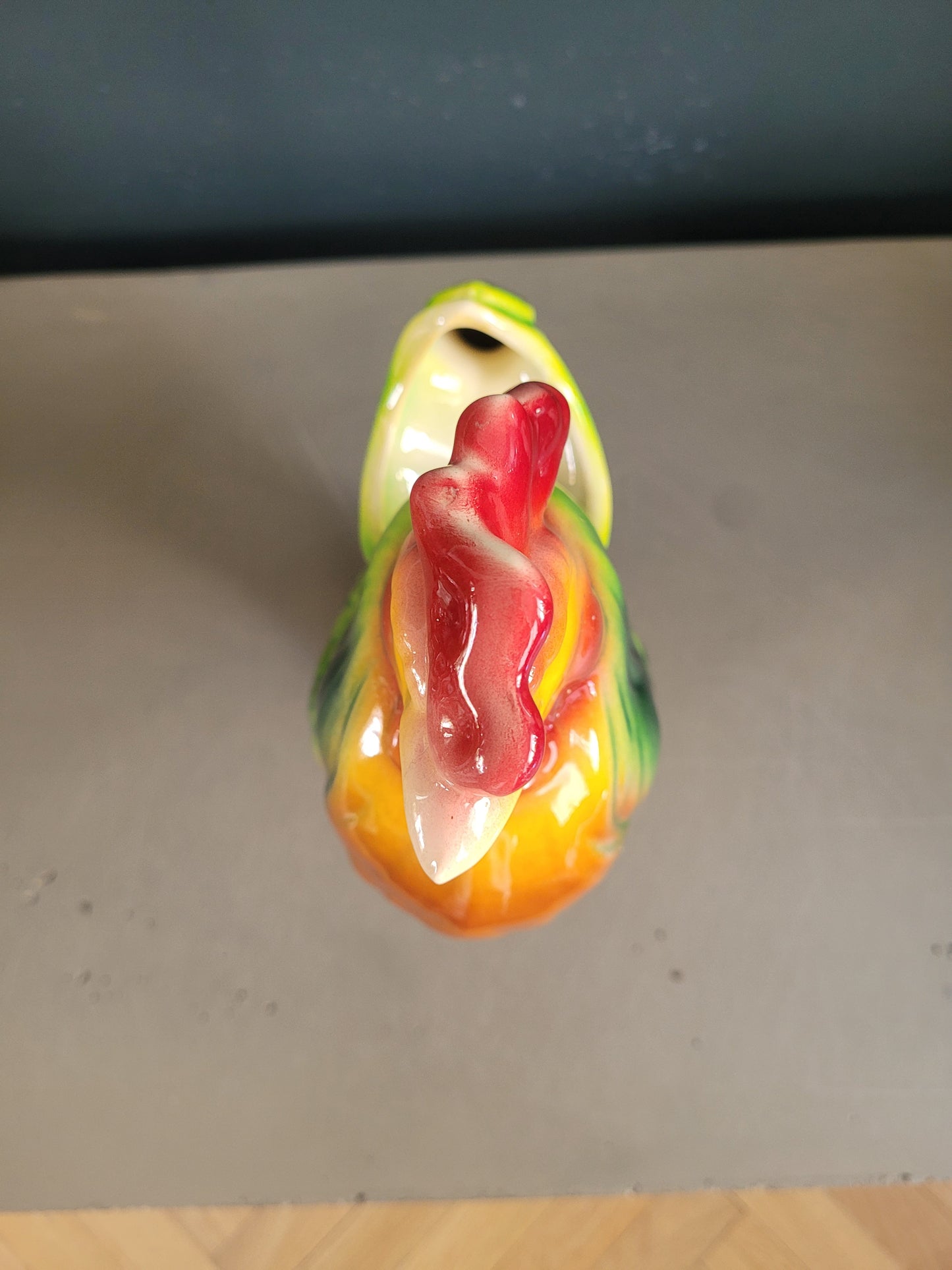 Carafe barbotine coq St Clément- Pichet Saint-Clement- Ref 521